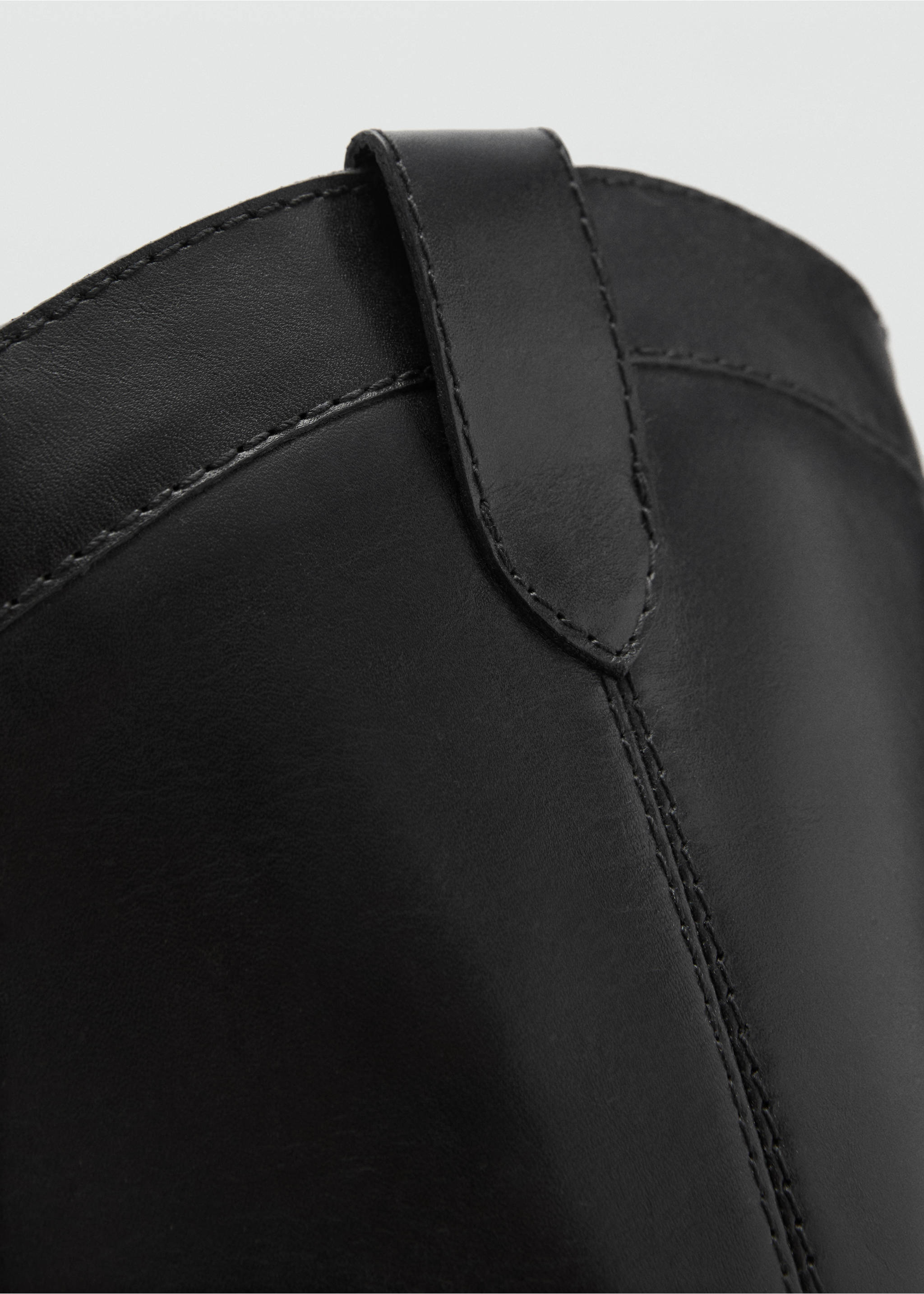 Cowboy leather boots - Details of the article 3, Black. Ref: 77086747-00.