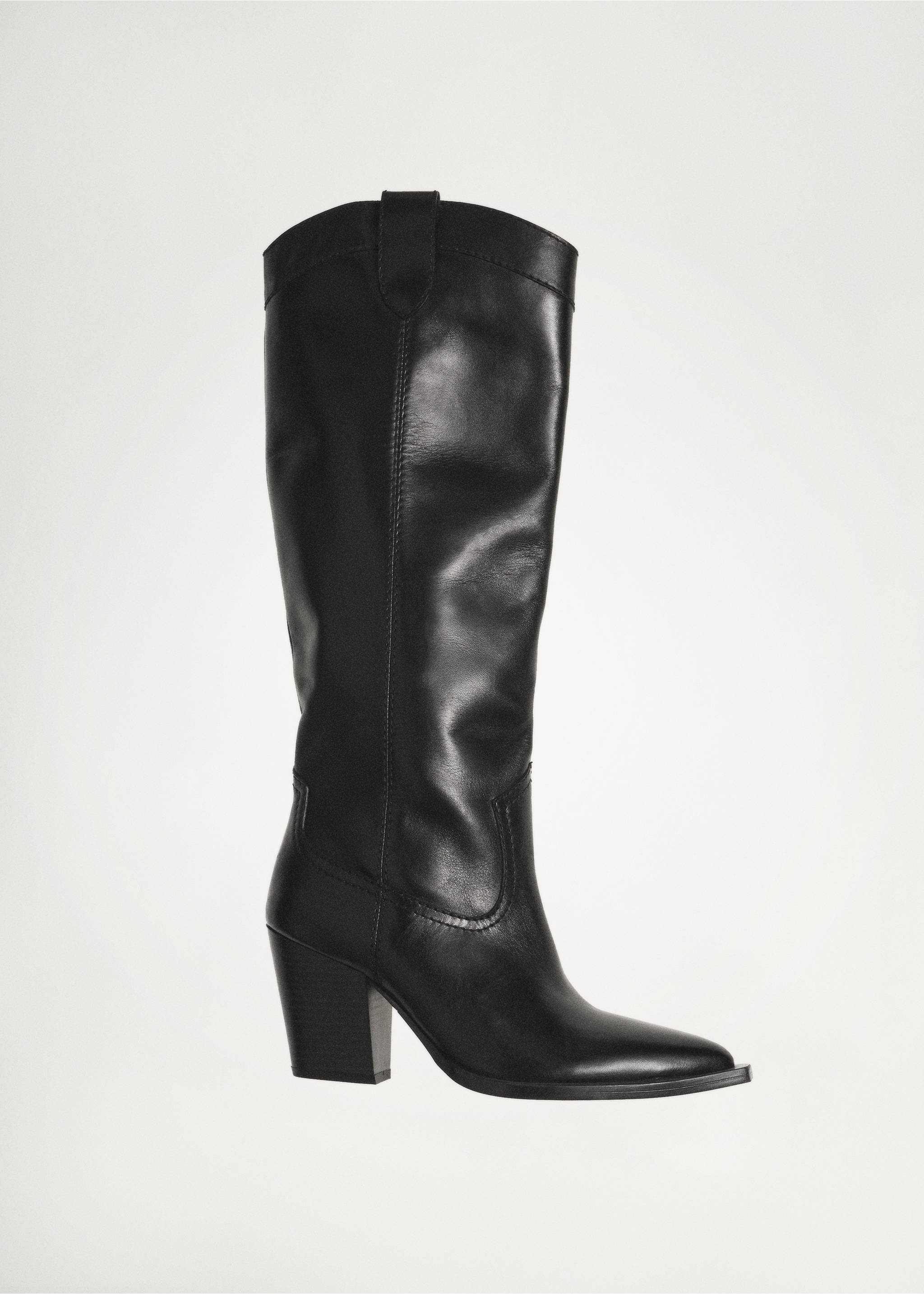 Cowboy leather boots - Details of the article 5, Black. Ref: 77086747-00.