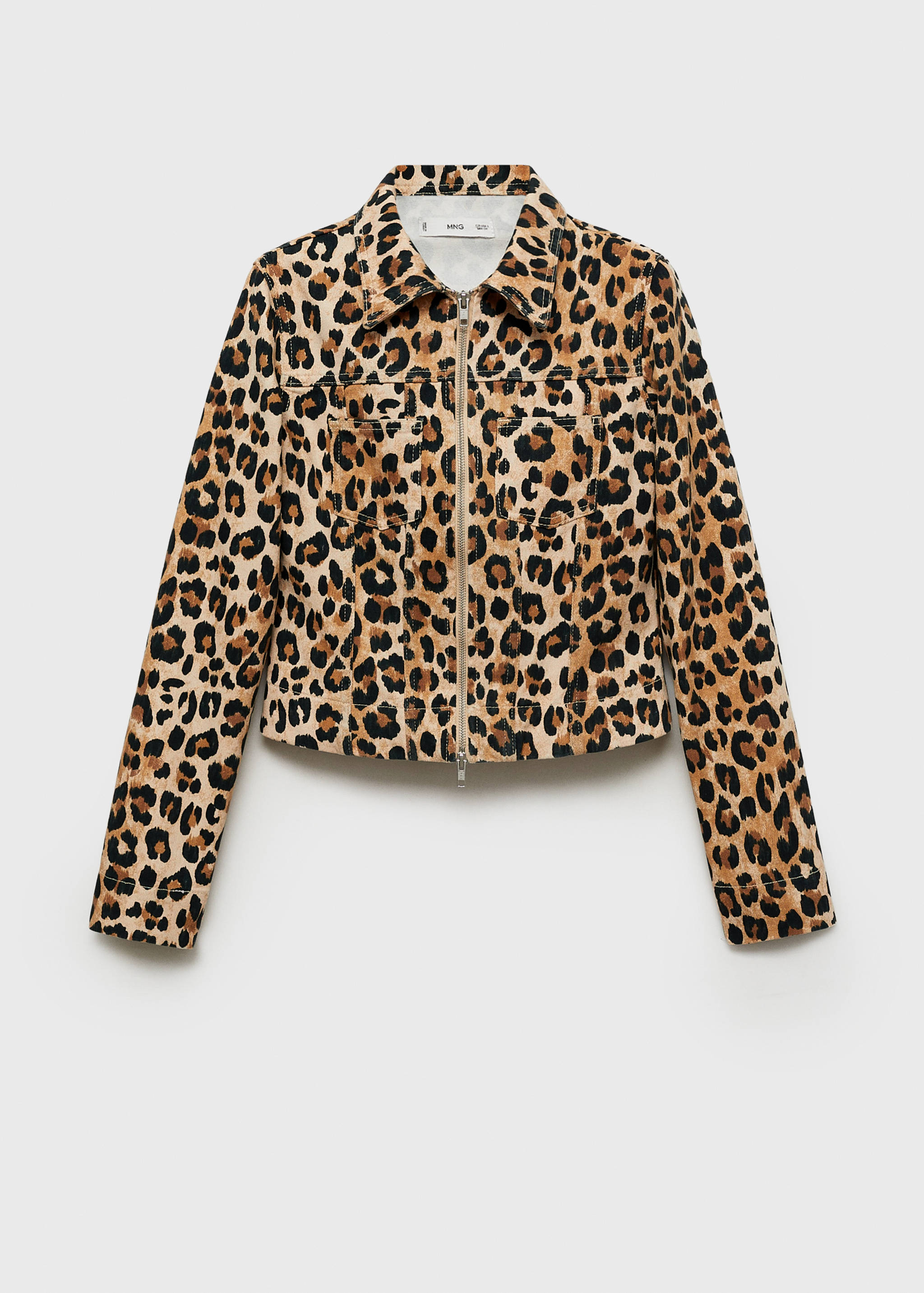 Blusão de leopardo com fecho de correr duplo - Artigo sem modelo