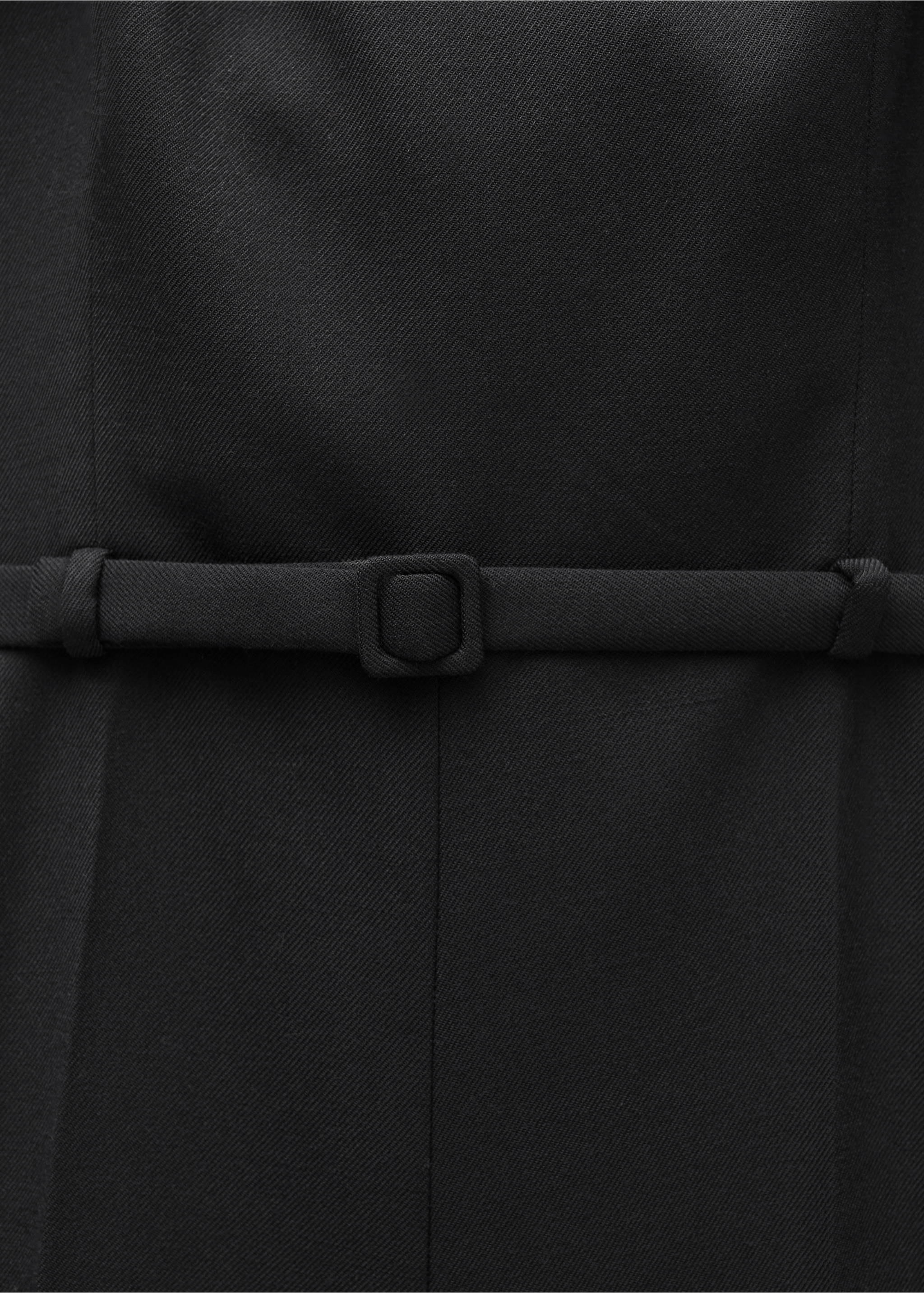 Belt short jumpsuit - Details of the article 8, Black. Ref: 77086757-00.