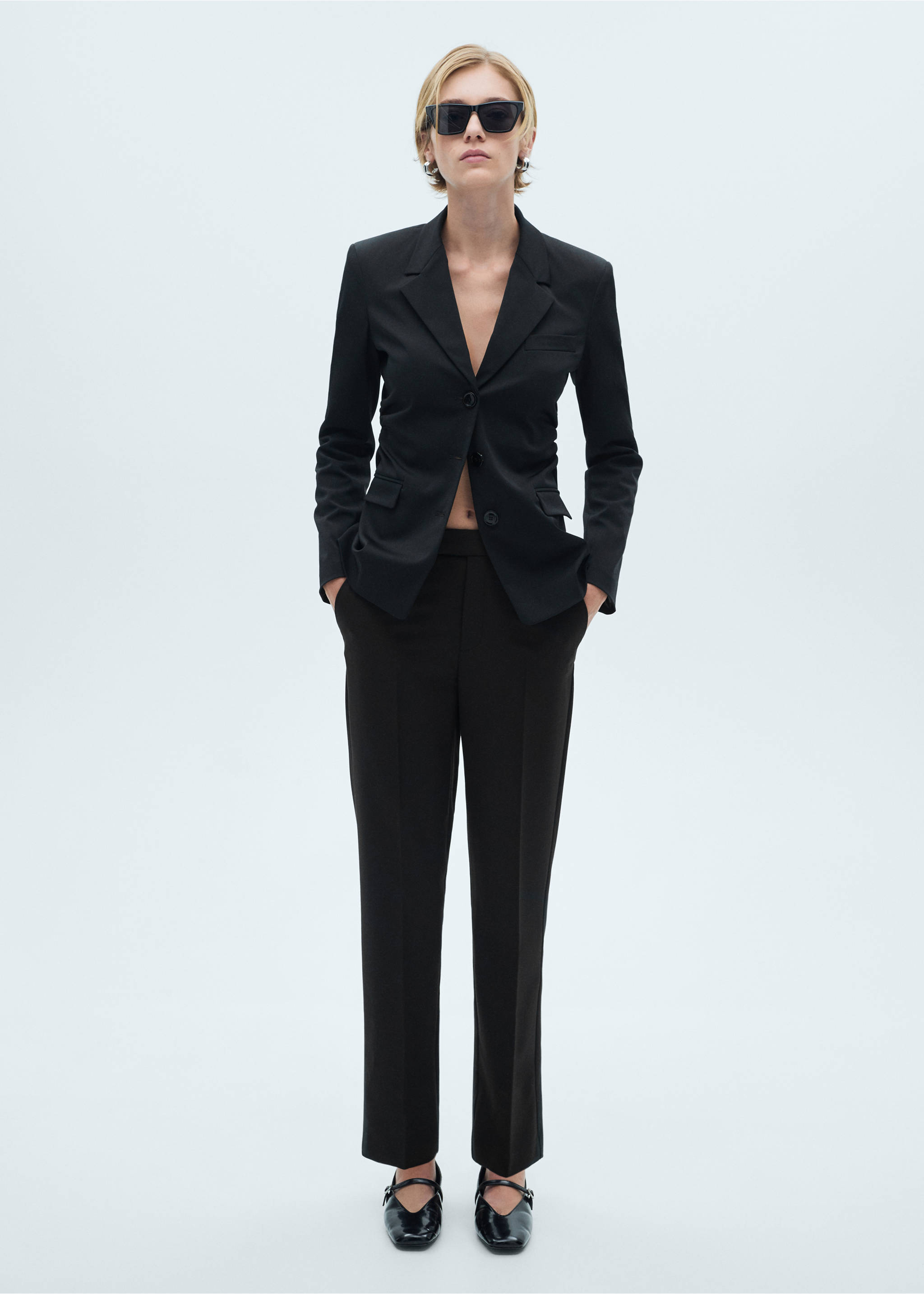 Slim fit suit trousers - General plane, Black. Ref: 77086761-00.