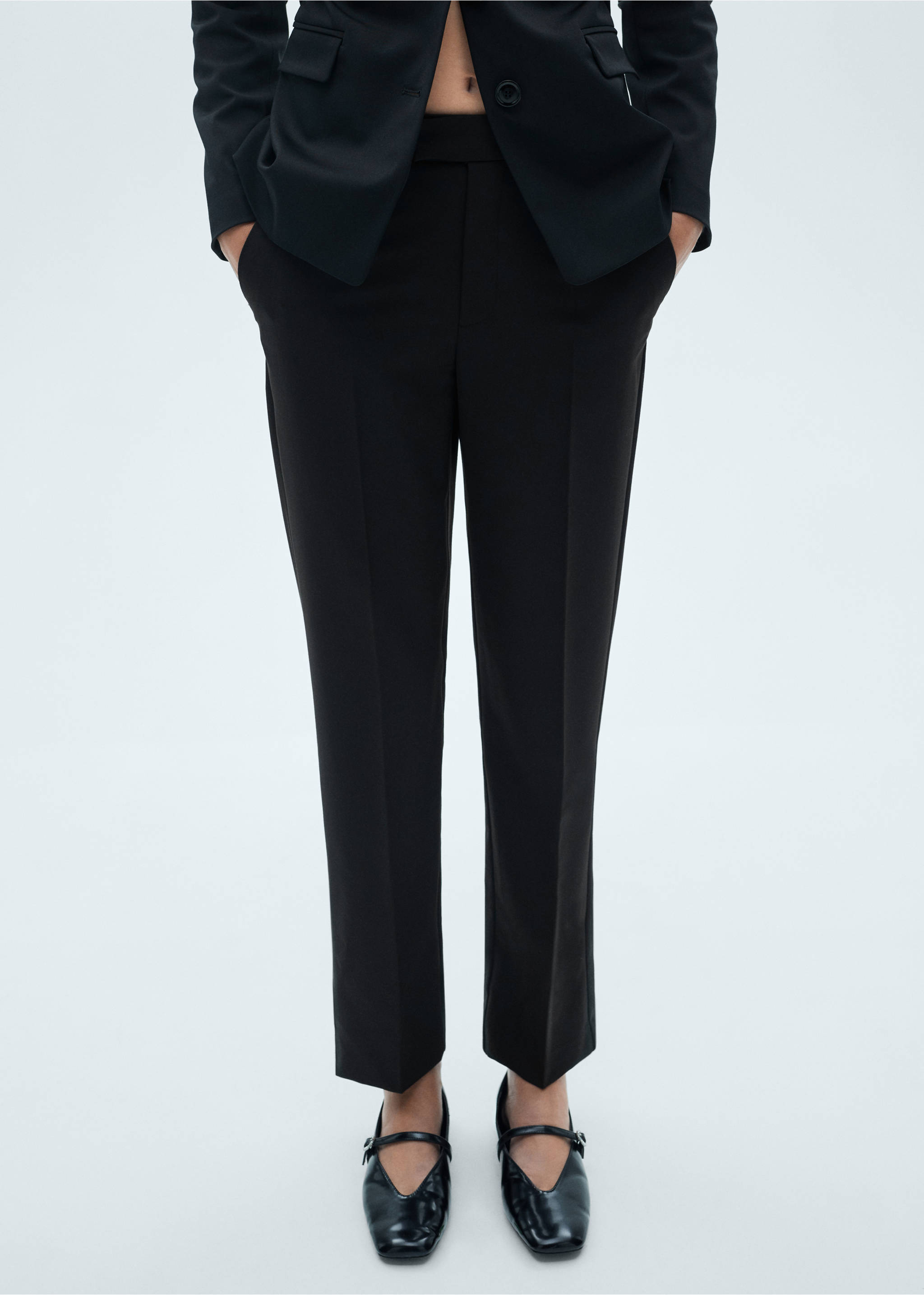 Slim fit suit trousers - Medium plane, Black. Ref: 77086761-00.