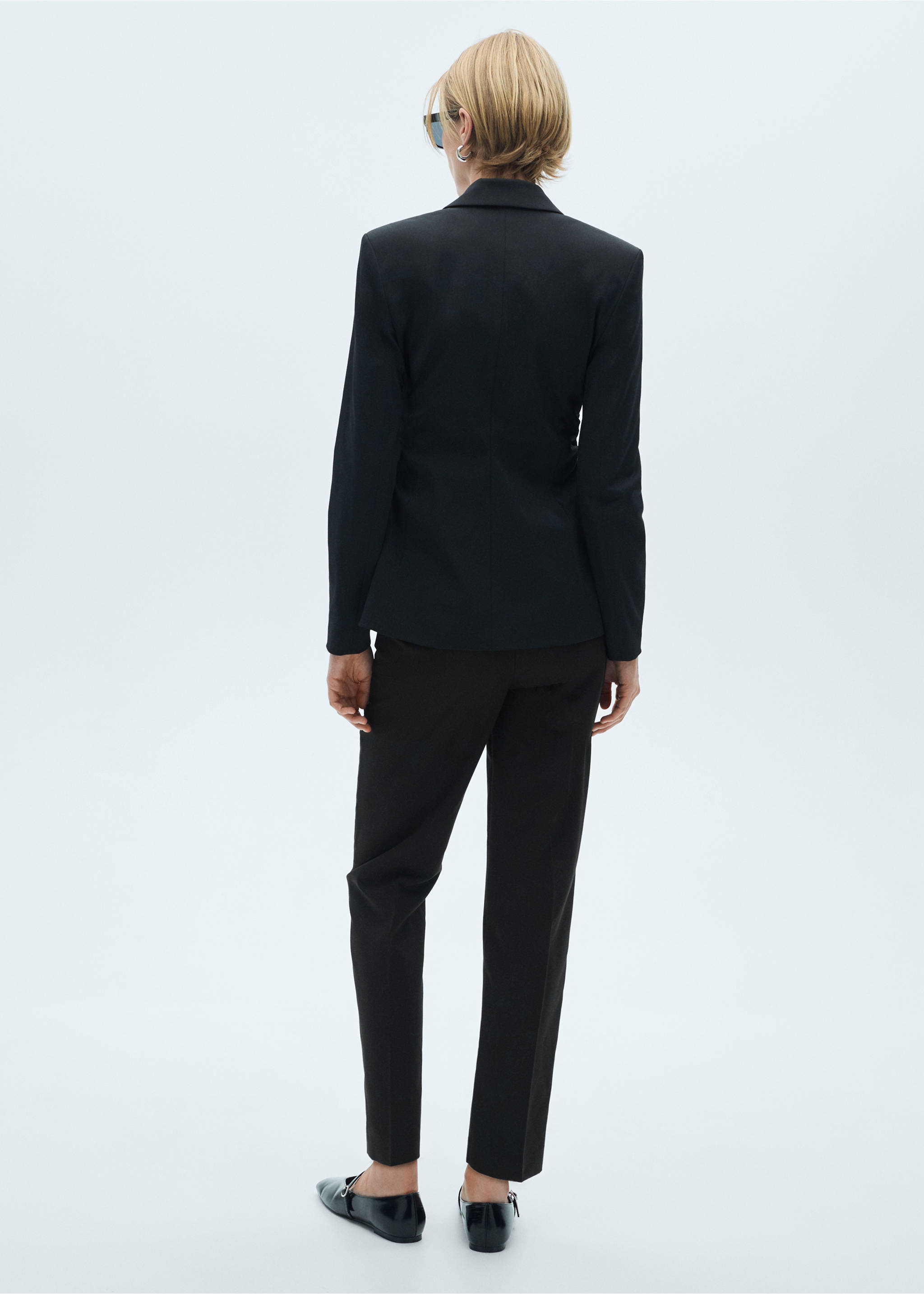 Slim fit suit trousers - Reverse of the article, Black. Ref: 77086761-00.