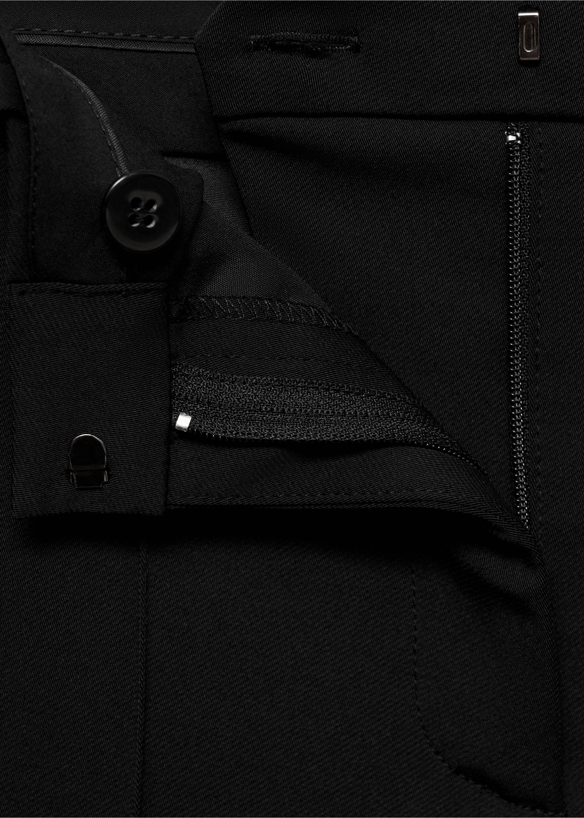 Slim fit suit trousers - Details of the article 8, Black. Ref: 77086761-00.