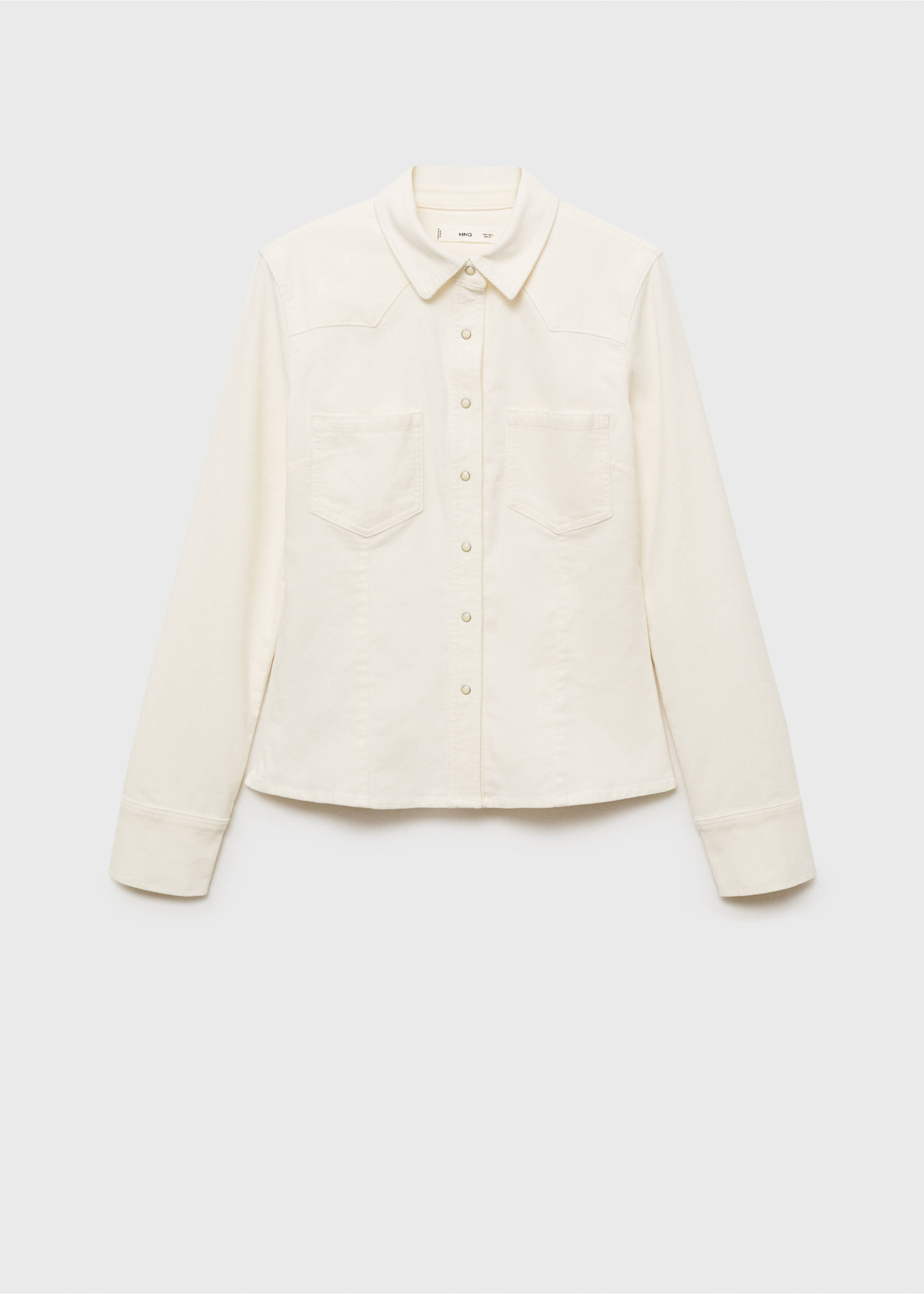 Micro-corduroy shirt with pockets - Article without model, Off White. Ref: 77087114-00.