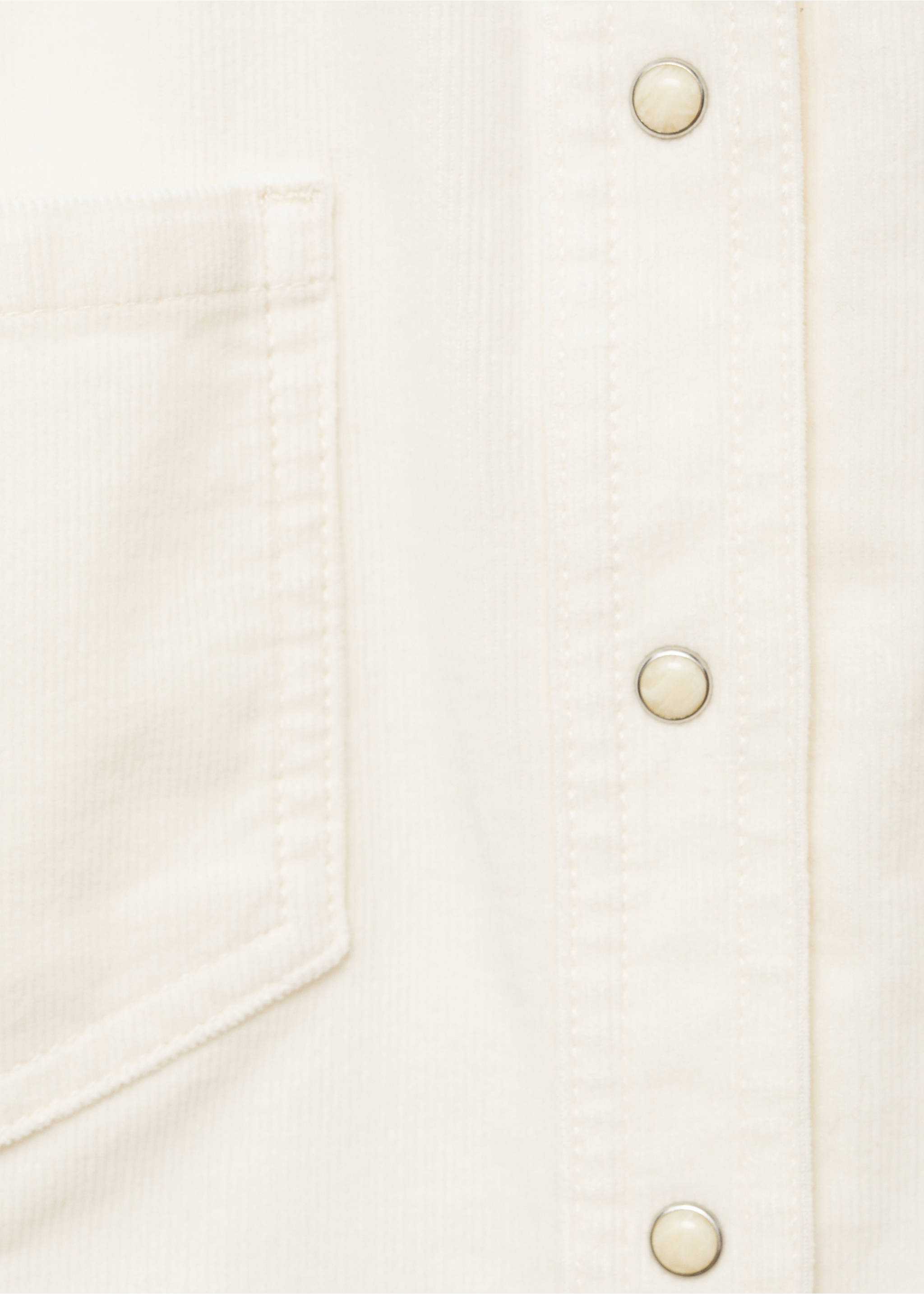 Micro-corduroy shirt with pockets - Details of the article 0, Off White. Ref: 77087114-00.