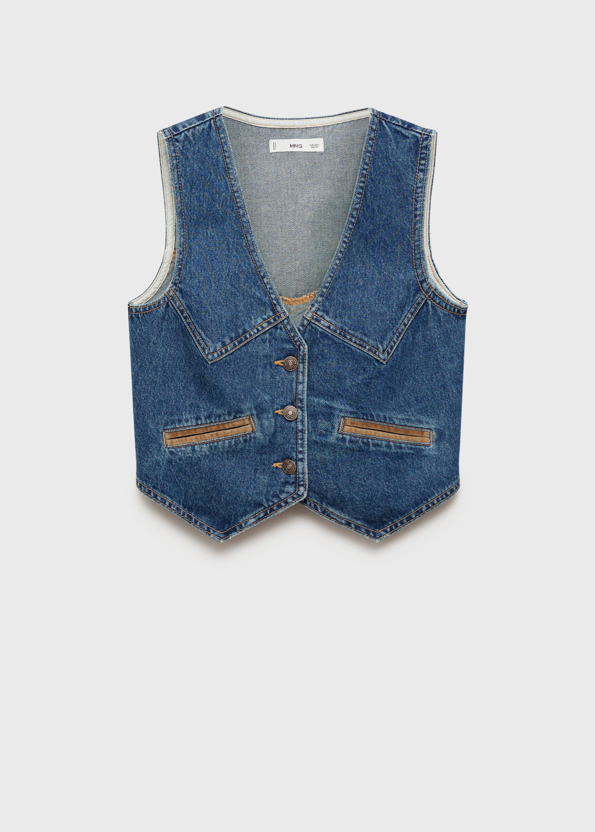 Denim vest with contrast details - Article without model