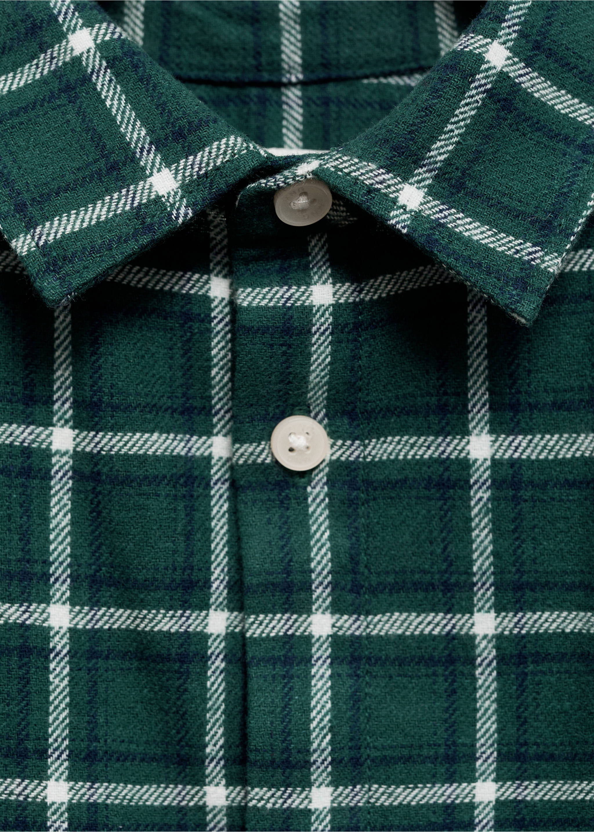 Camisa algodón cuadros - Detalle del artículo 8, Verde oscuro. Ref: 77087650-00.