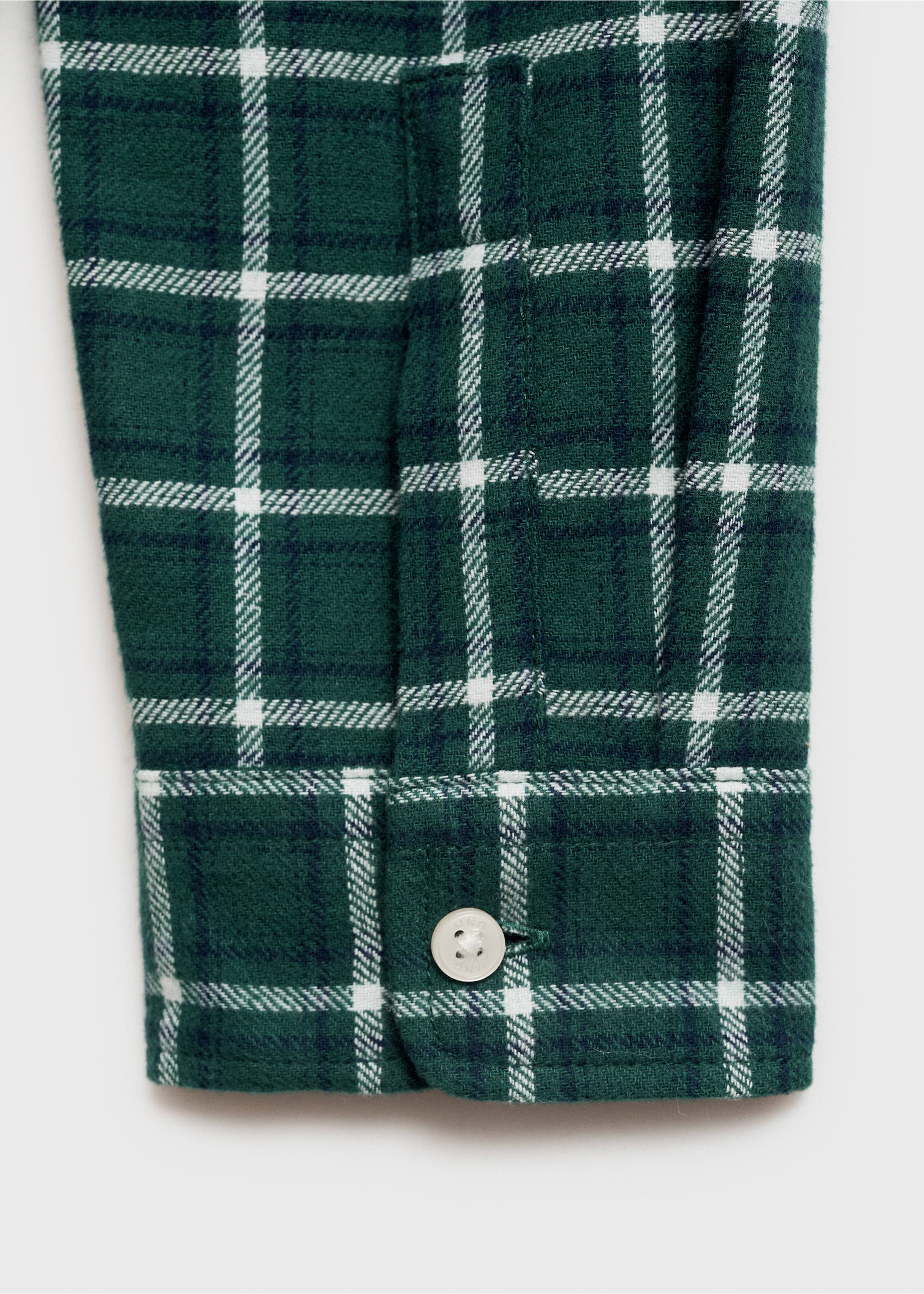 Camisa algodón cuadros - Detalle del artículo 0, Verde oscuro. Ref: 77087650-00.
