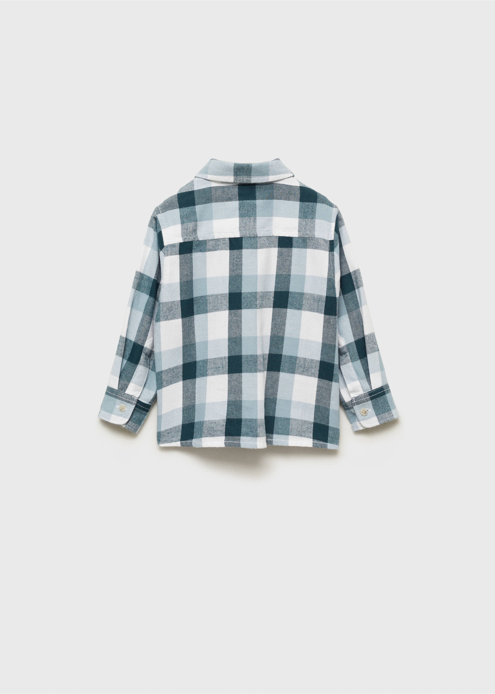 Check cotton shirt - Reverse of the article, Dark Green. Ref: 77087655-00.