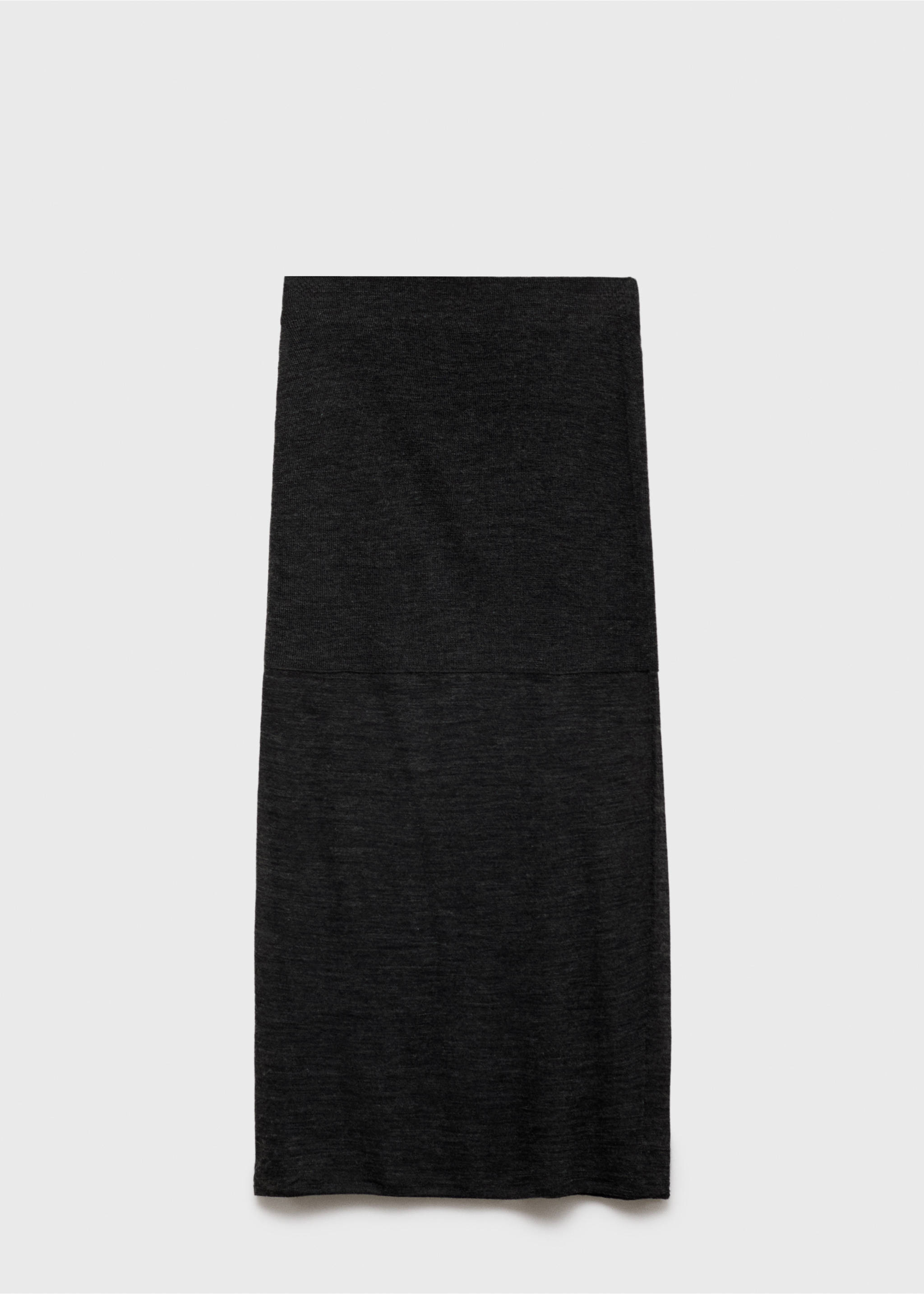 Semi-transparent knitted skirt - Article without model, Dark Heather Grey. Ref: 77087660-00.