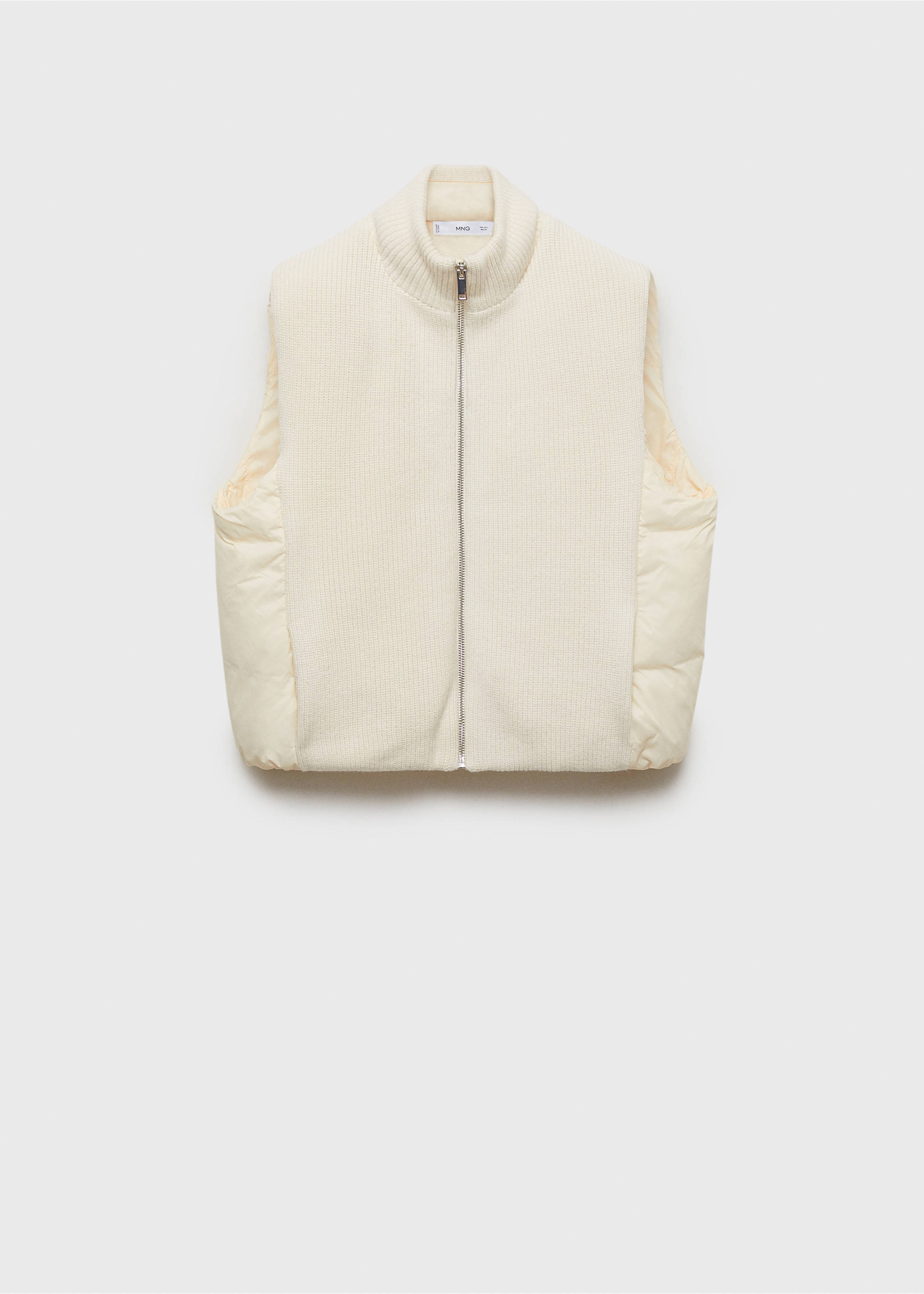 Contrasting knit gilet - Article without model, Ecru. Ref: 77087662-00.