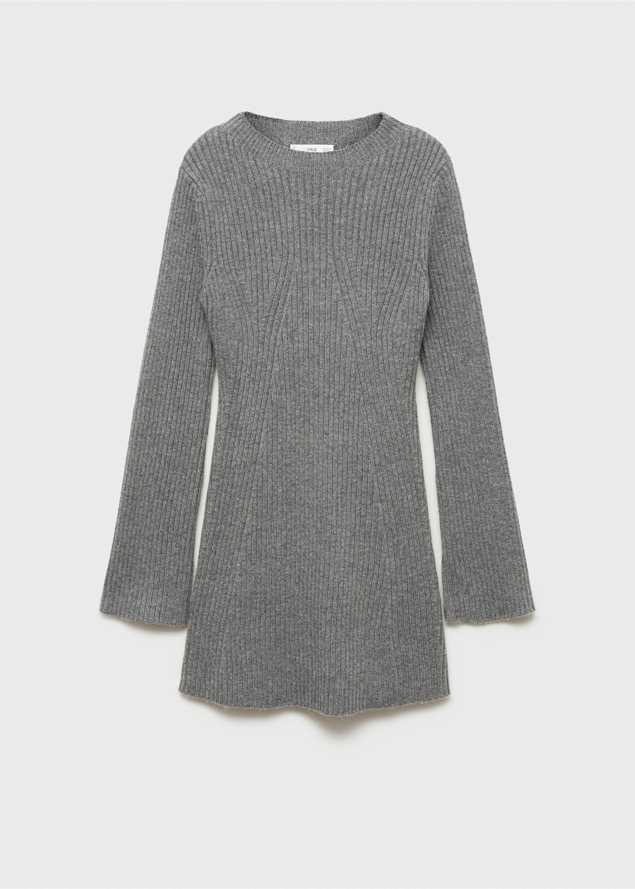 Ribbed short dress - Article without model, Medium Heather Grey. Ref: 77087663-00.