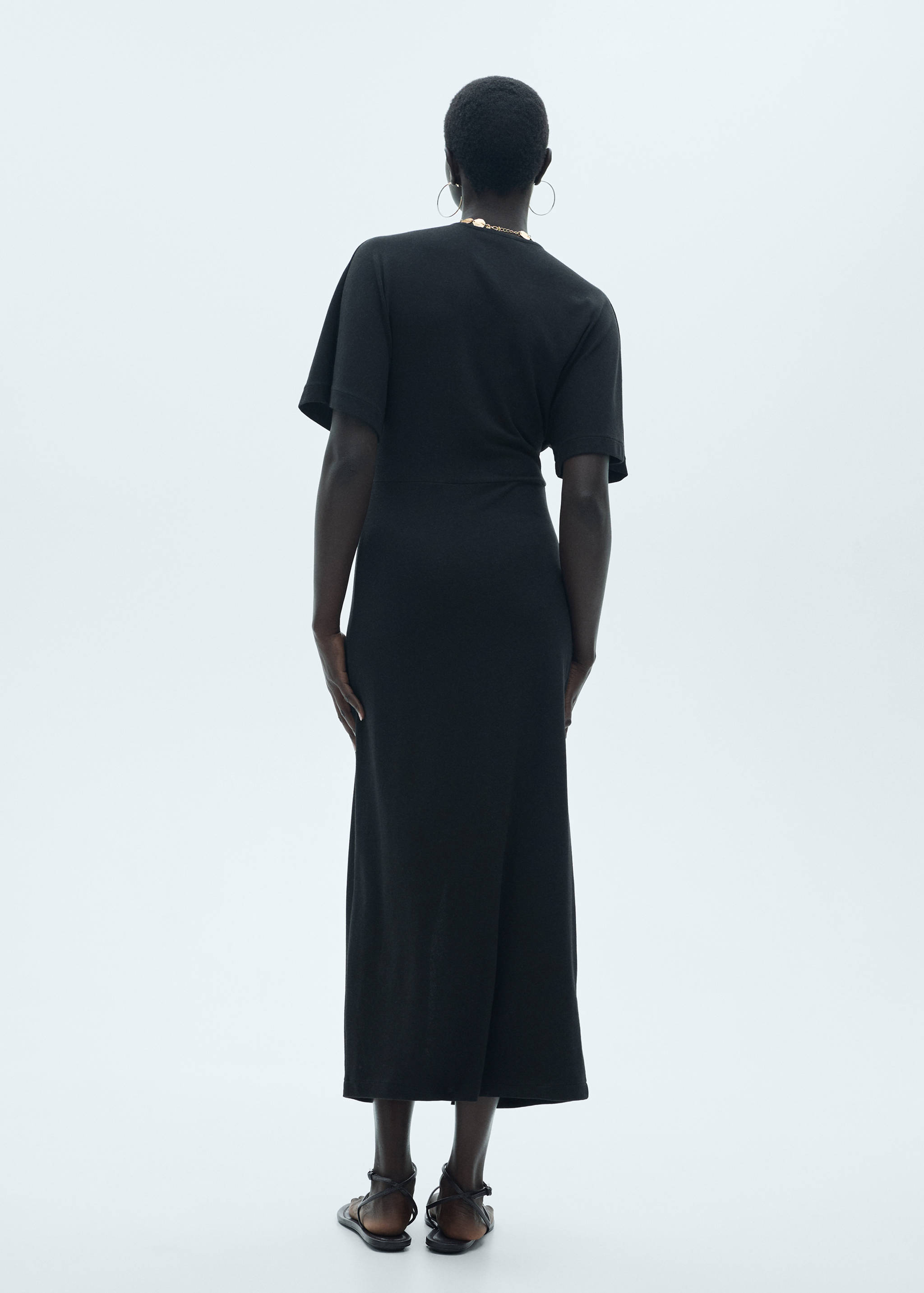 Vestito drappeggiato maniche corte - Retro dell'articolo