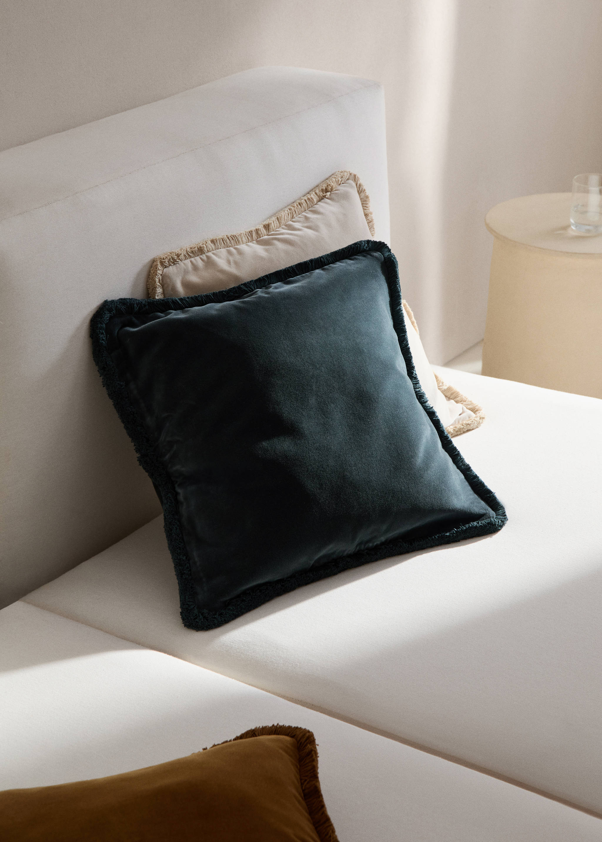 Housse coussin velours franges 45x45 cm - Plan général