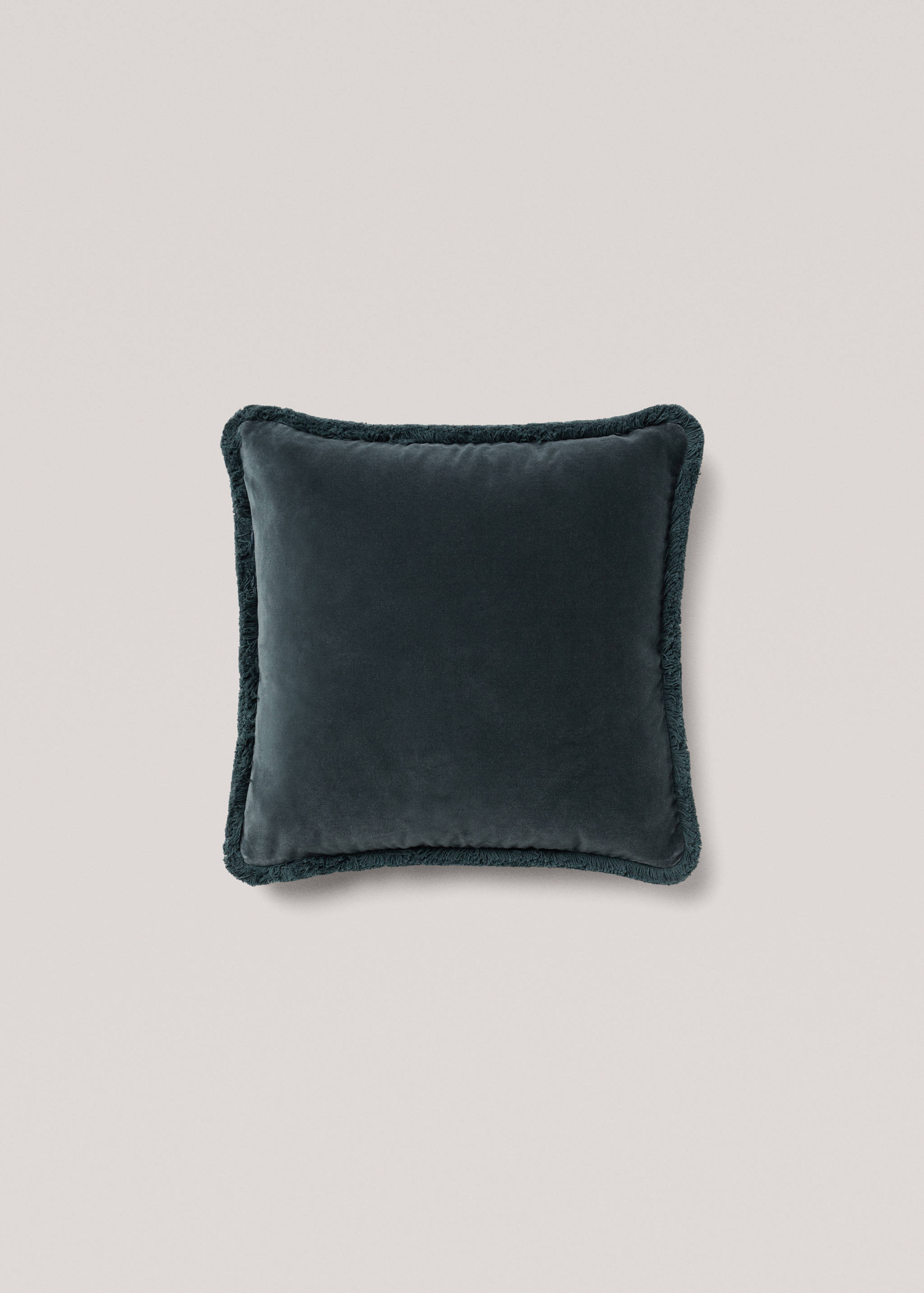 Housse coussin velours franges 45x45 cm - Article sans modèle