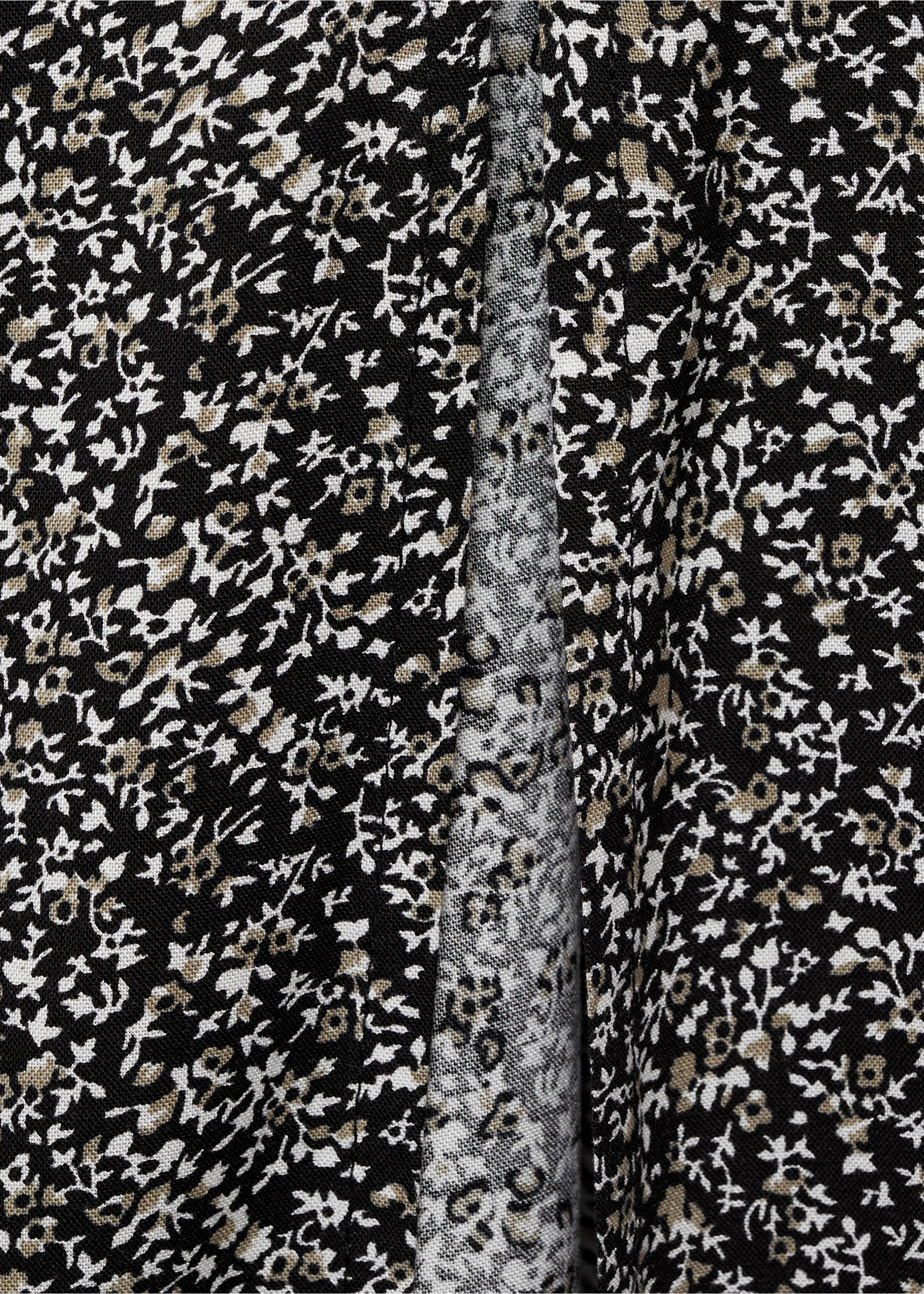 Geblümter Midi-Rock - Detail des Artikels 8, Schwarz. Ref: 77087671-00.