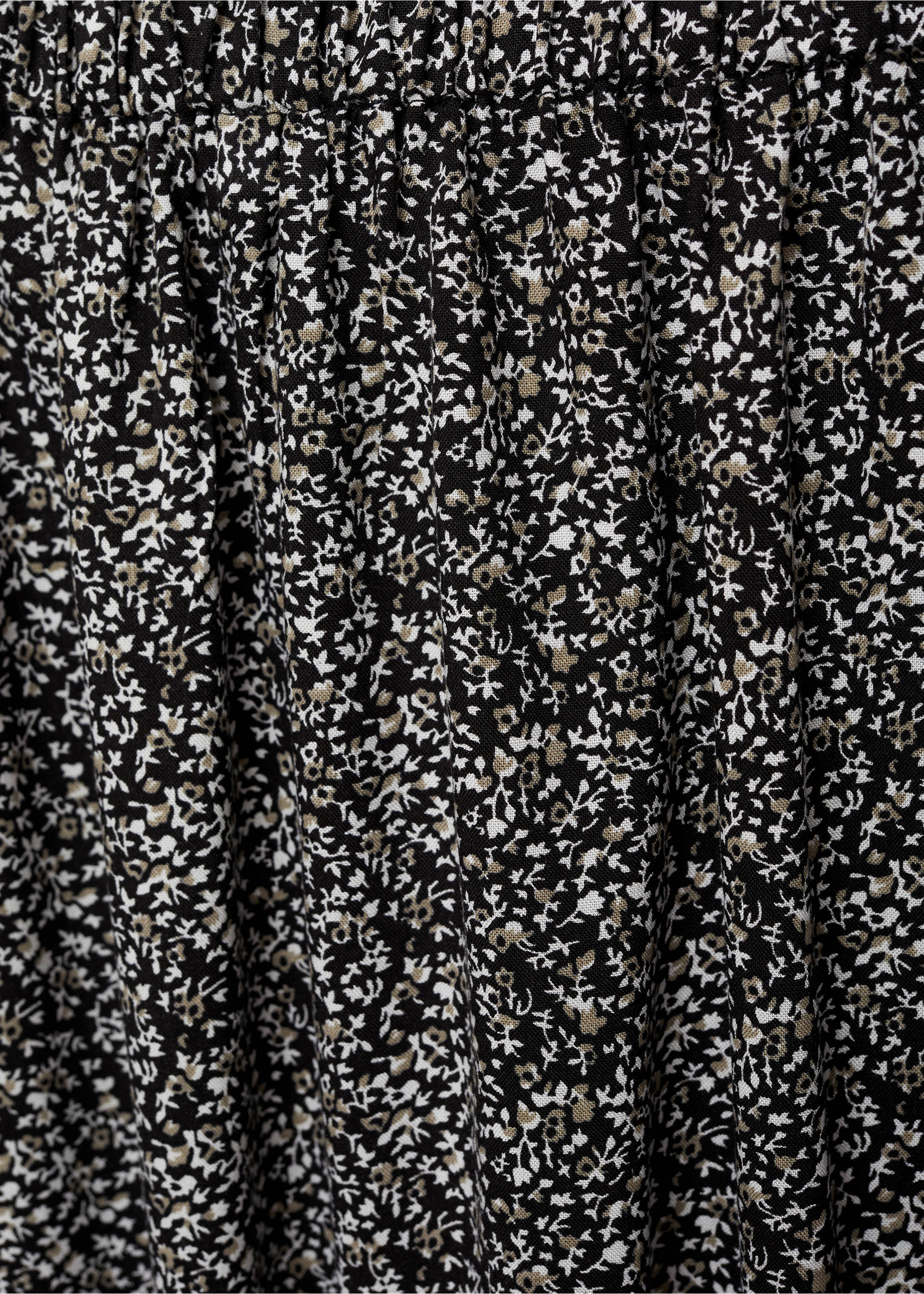 Geblümter Midi-Rock - Detail des Artikels 0, Schwarz. Ref: 77087671-00.