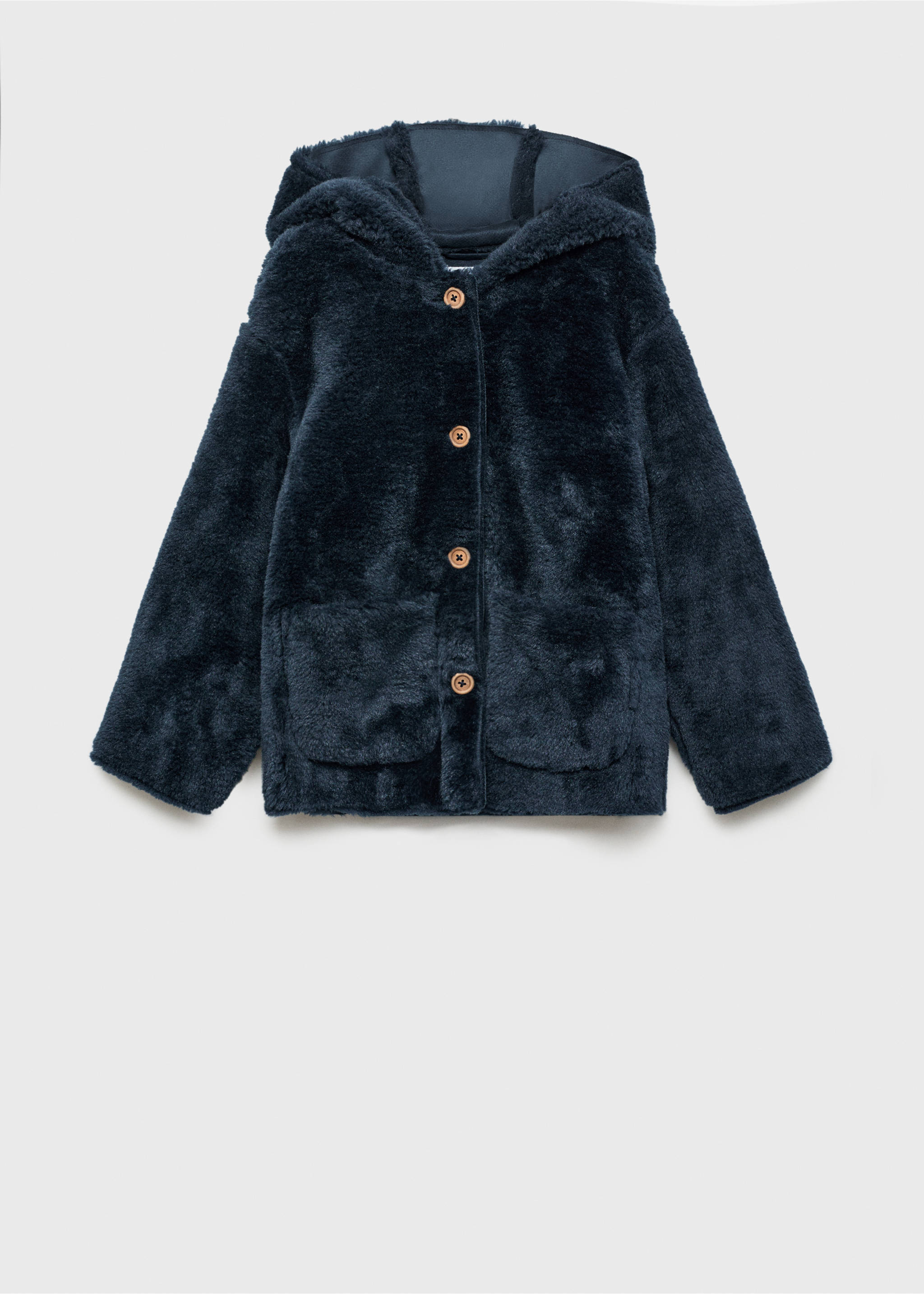 Mantel mit Pelzeffekt - Artikel ohne Model, Blau. Ref: 77087674-00.