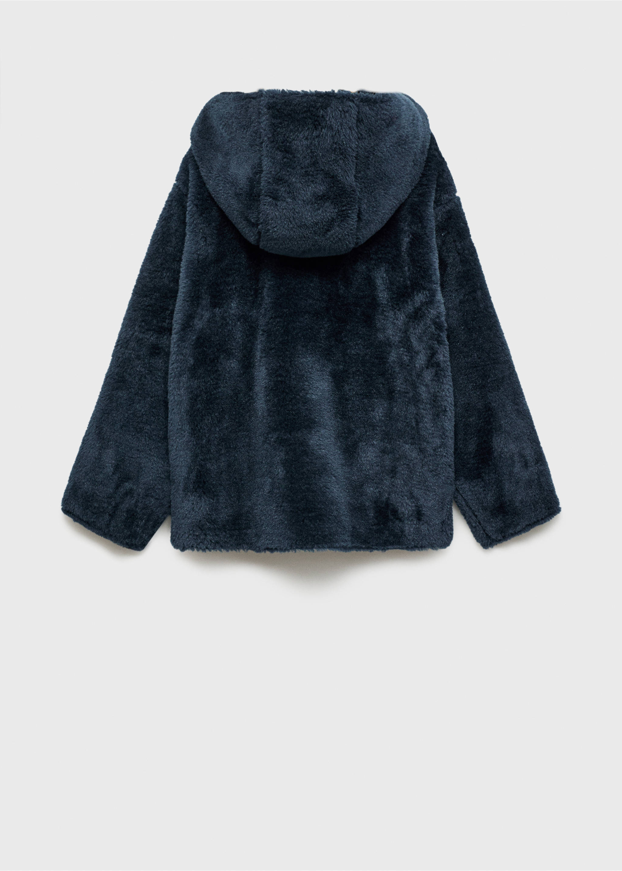 Mantel mit Pelzeffekt - Rückseite des Artikels, Blau. Ref: 77087674-00.