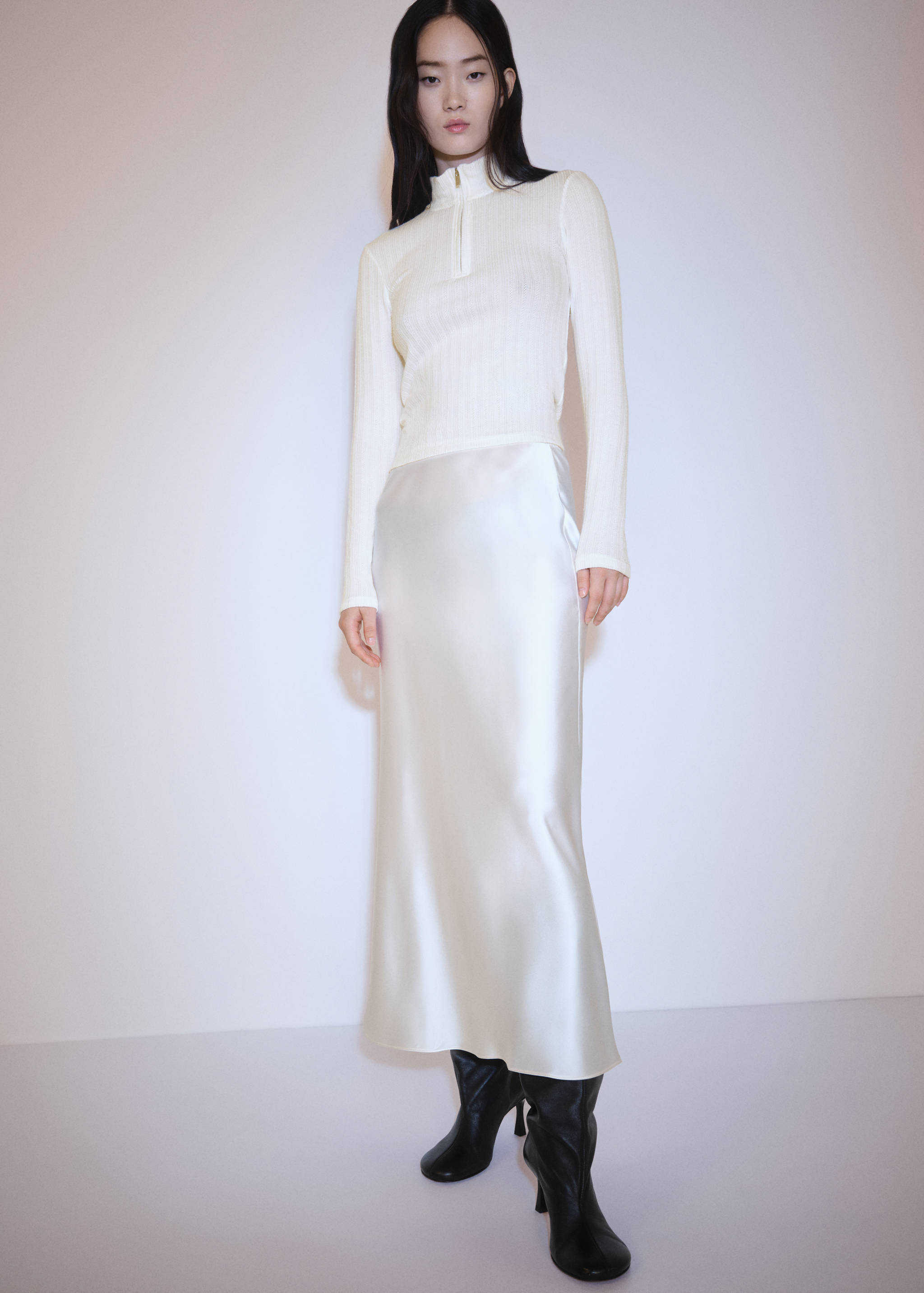 Stickad tröja dragkedja - Allmän bild