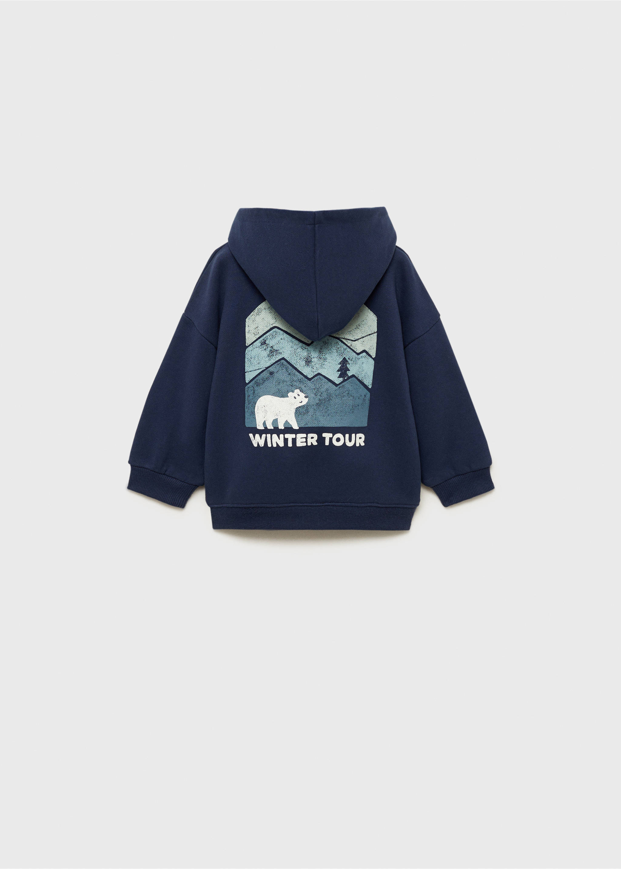 Sweater message imprimé - Verso de l’article, Bleu marine foncé. Ref: 77087677-00.