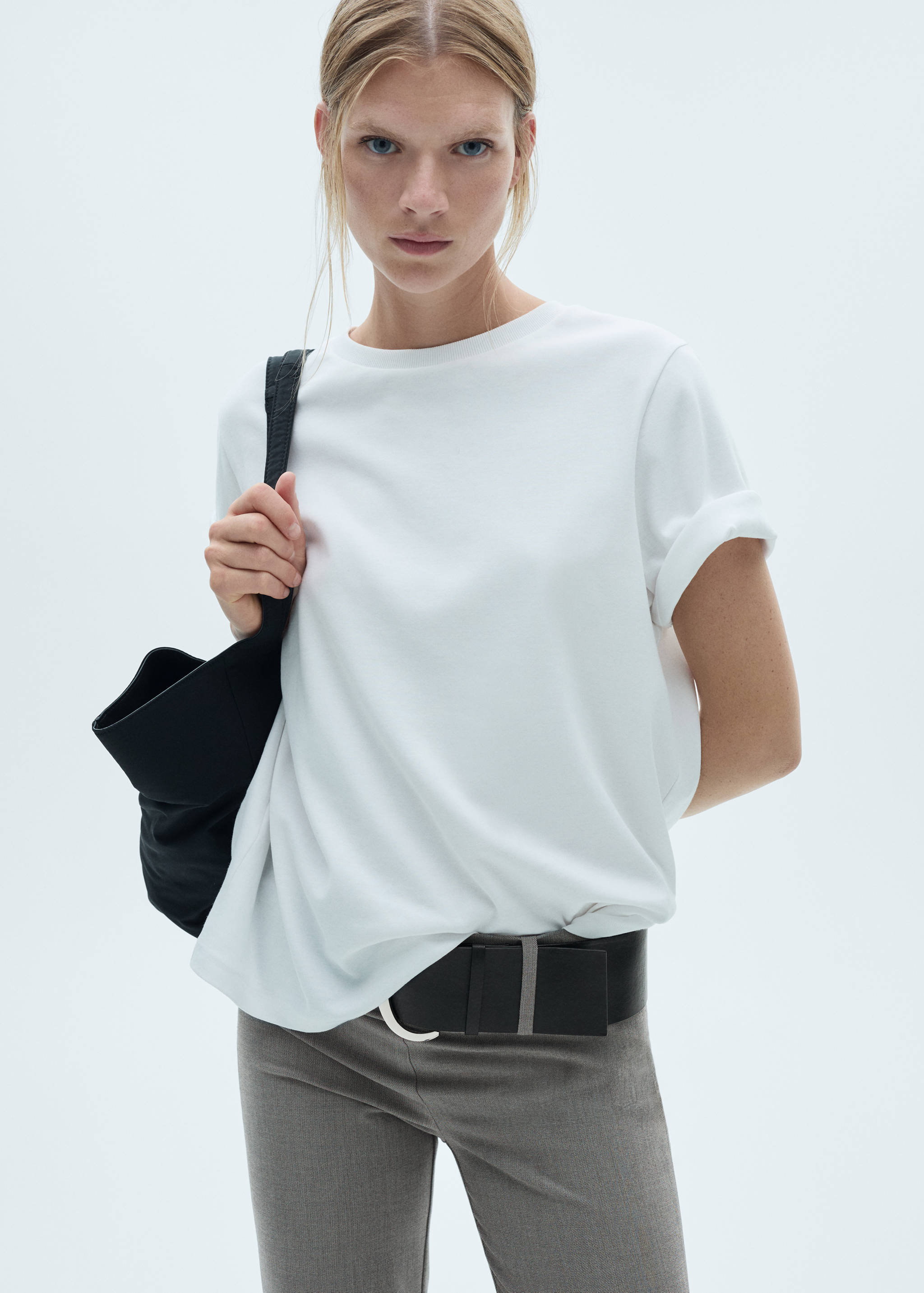 Belt straight-fit pants - Details of the article 1