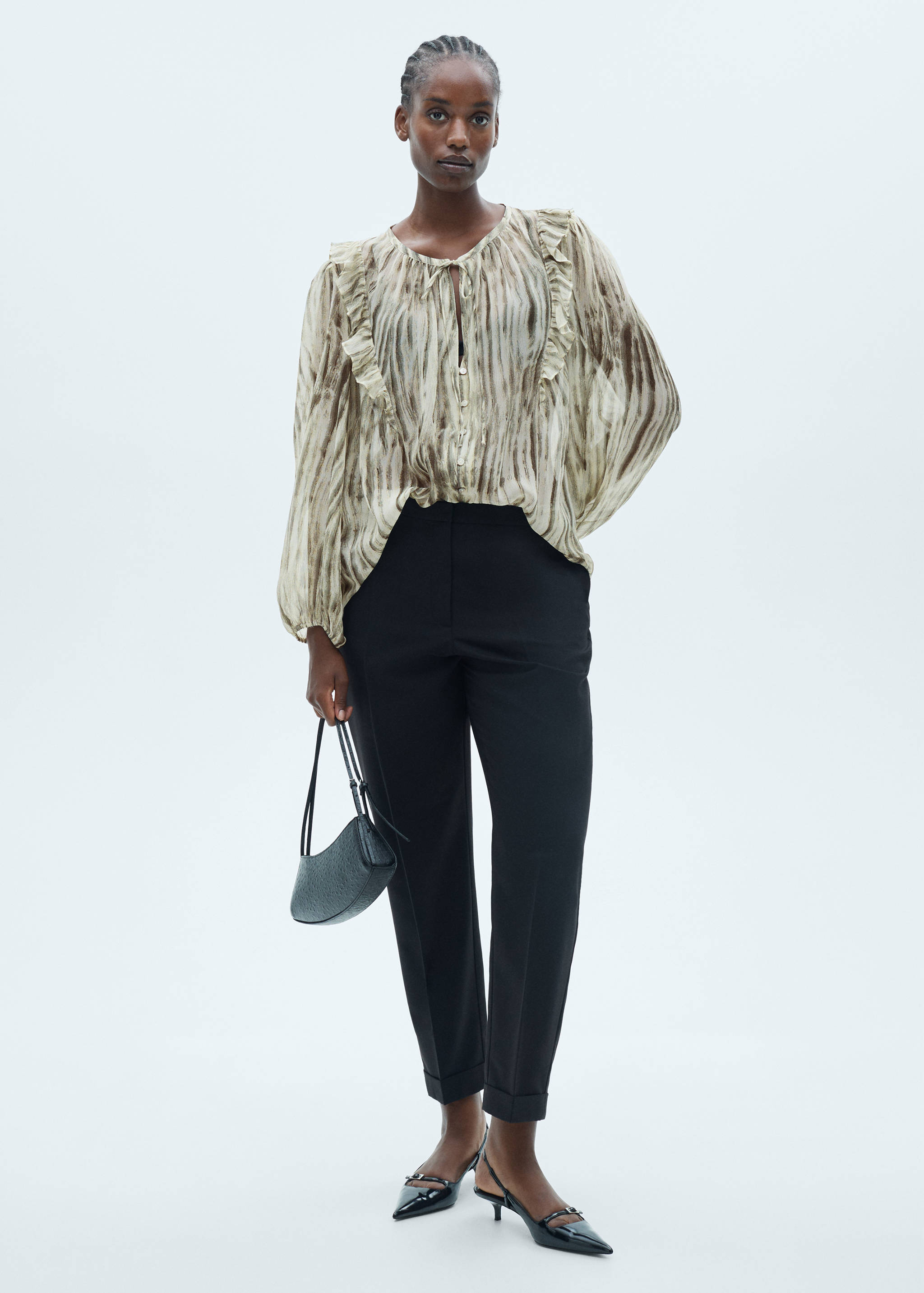 Semi-transparent printed blouse - Details of the article 3