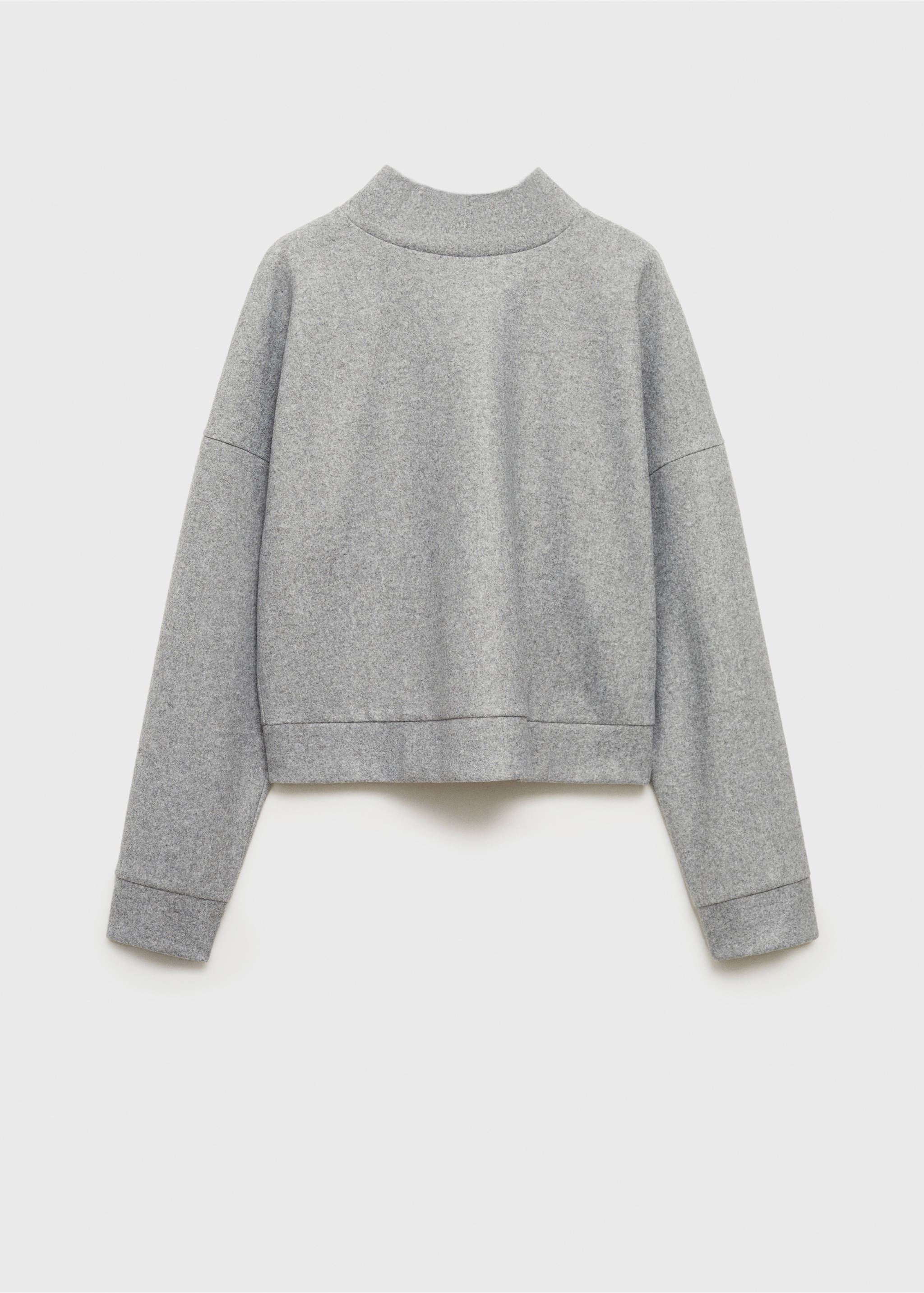 Sweat-shirt tissu éponge col montant - Article sans modèle, Gris. Ref: 77087685-00.