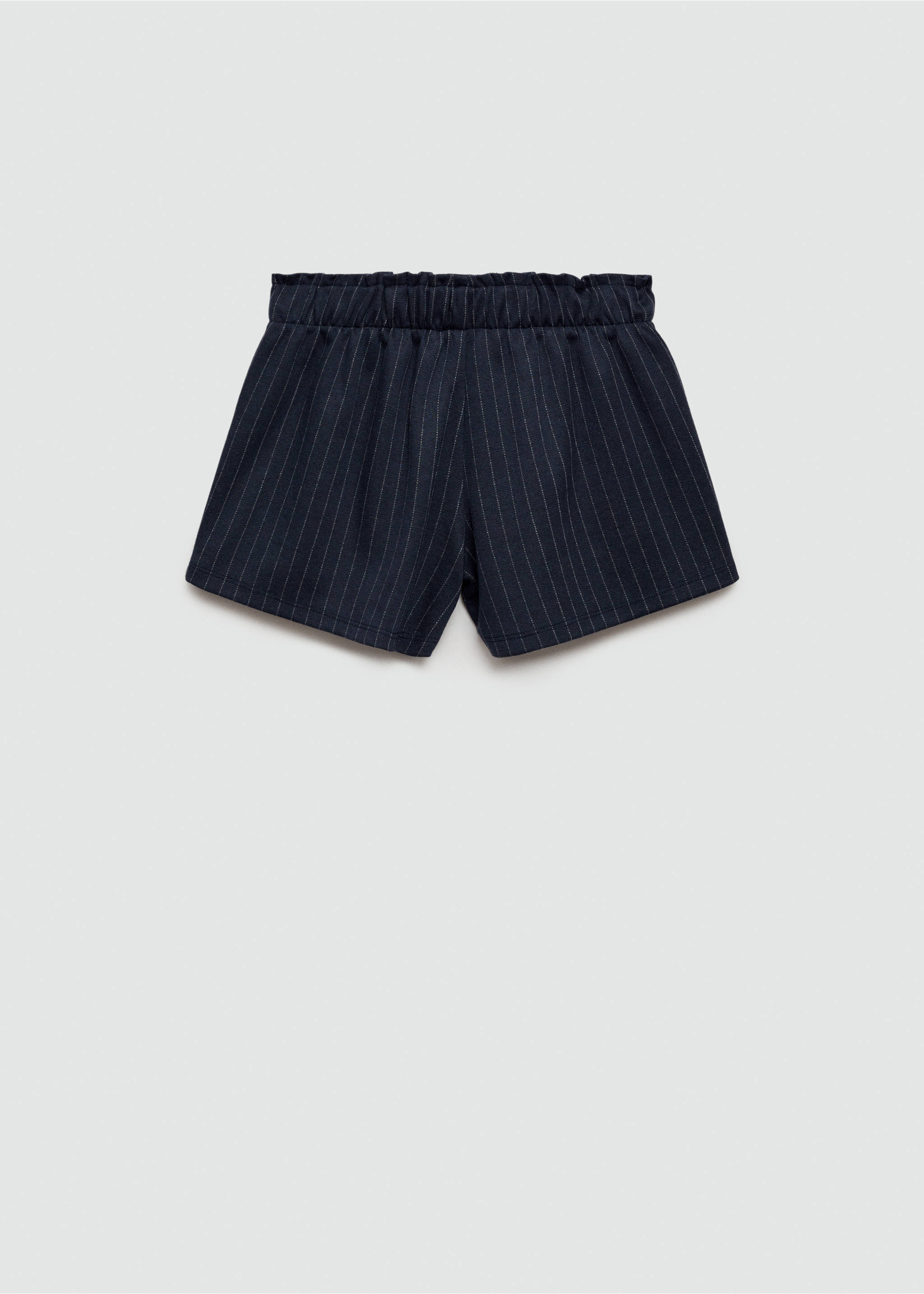 Gestreifte Shorts mit Gürtel - Rückseite des Artikels, Dunkles Marineblau. Ref: 77087688-00.