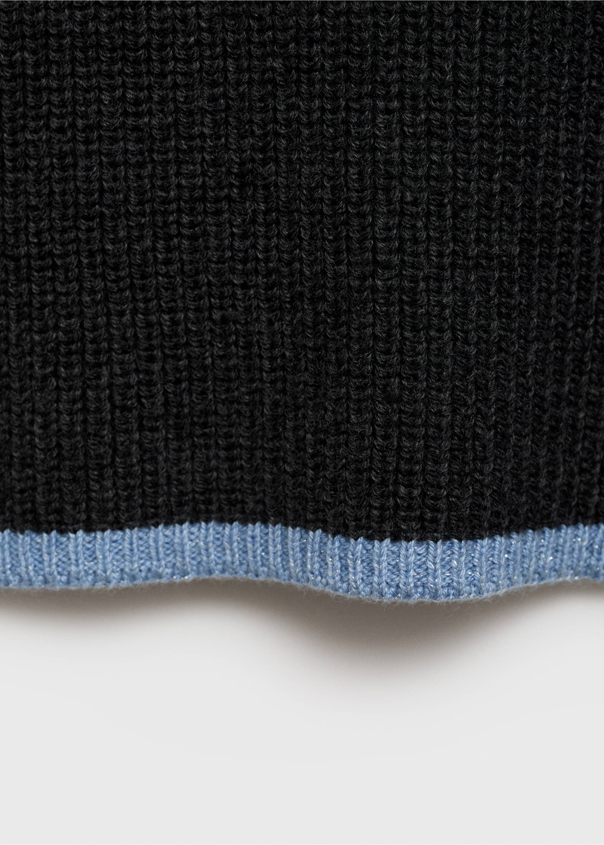 Knitted waistcoat with contrast hem - Details of the article 0, Charcoal. Ref: 77087689-00.