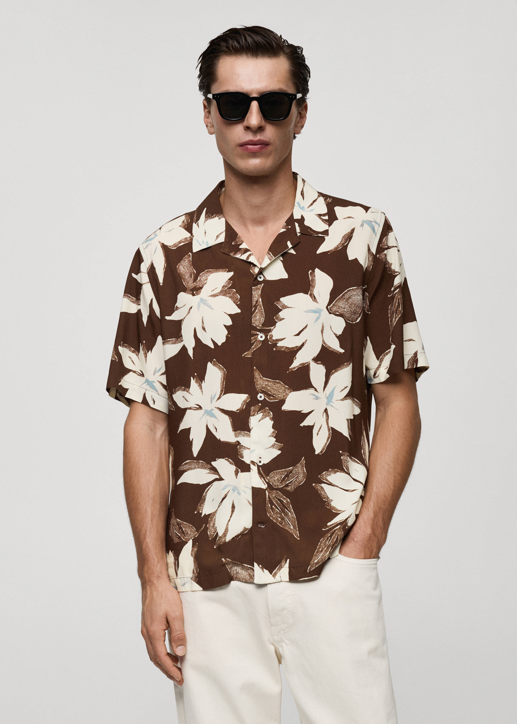 Regular Fit-Hemd mit Hawaiiprint - Mittlere Ansicht