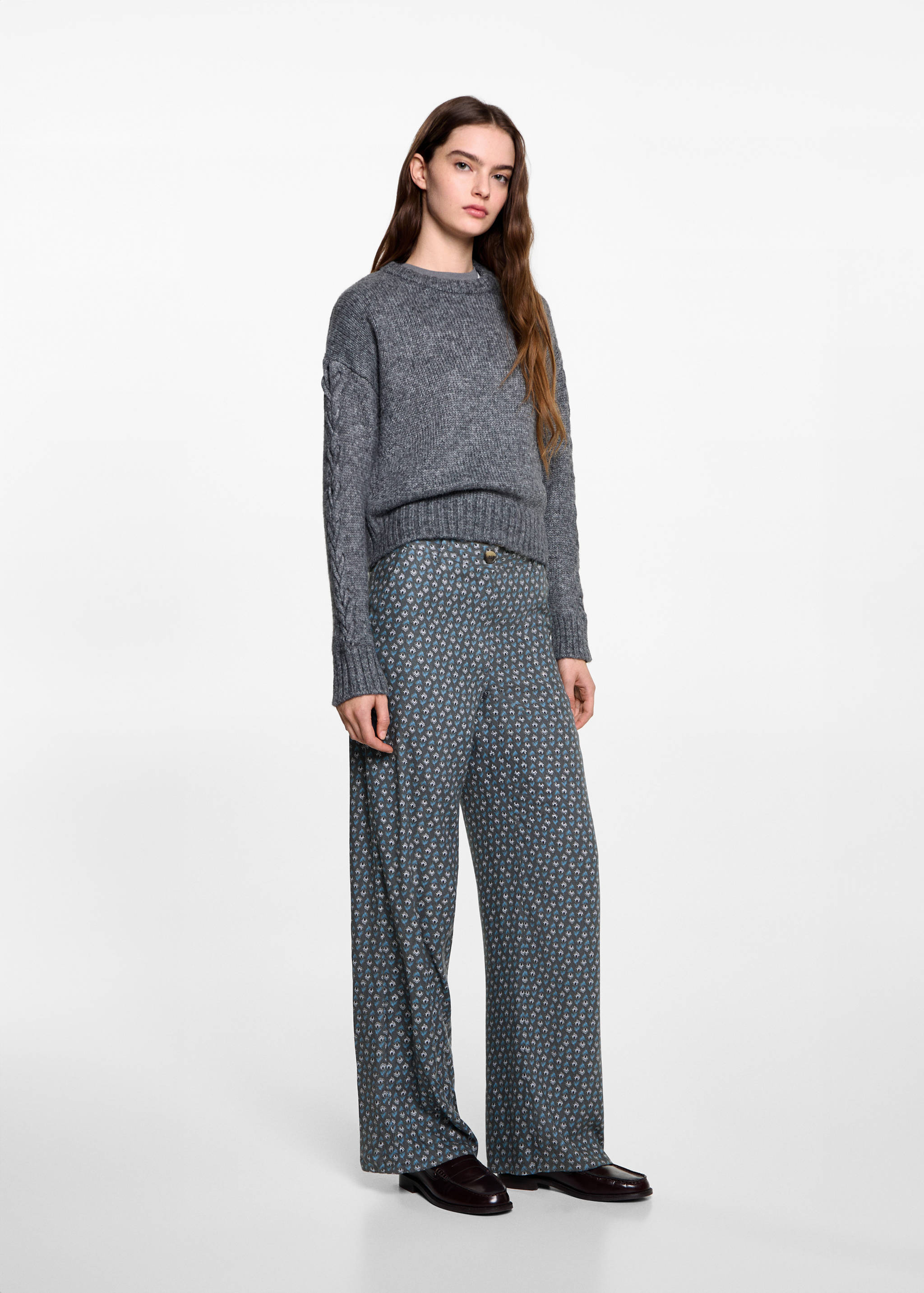 Flowy printed trousers - General plane