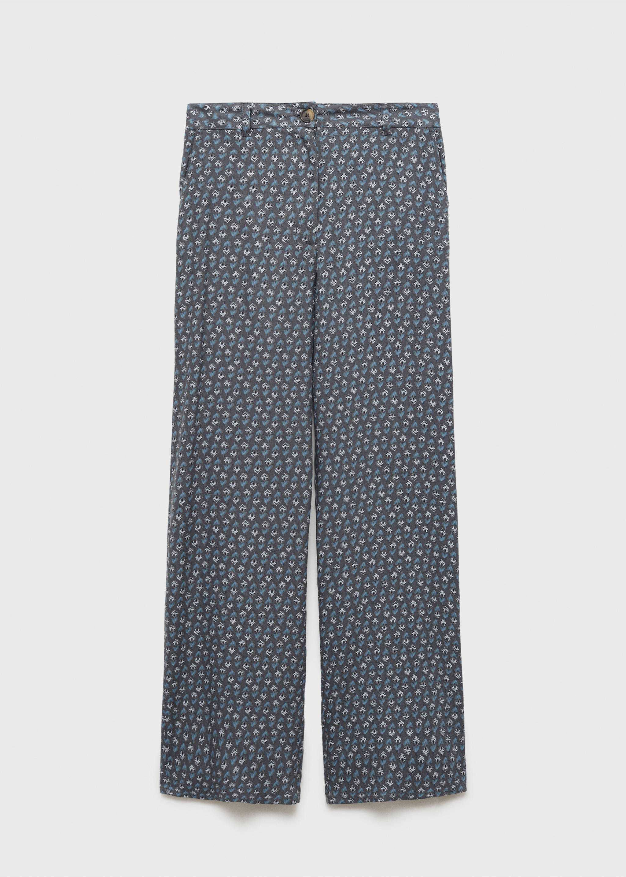 Flowy printed trousers - Article without model, Charcoal. Ref: 77087702-00.