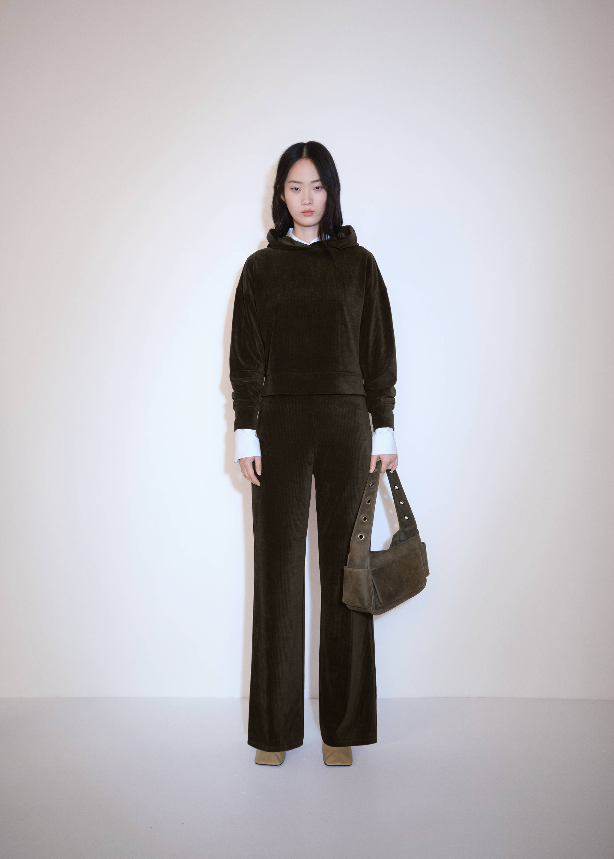 Corduroy straight trousers - General plane