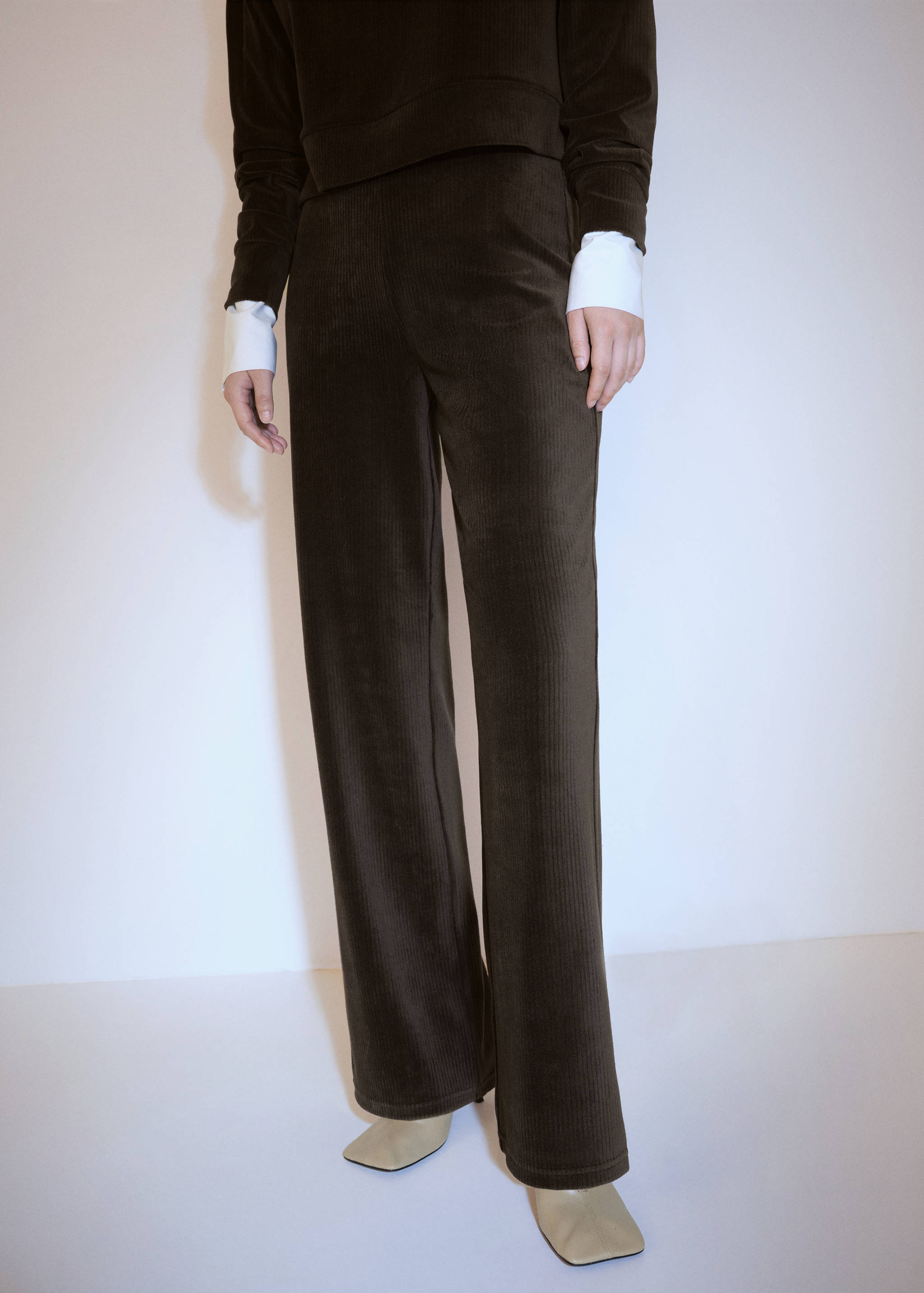 Corduroy straight trousers - Medium plane