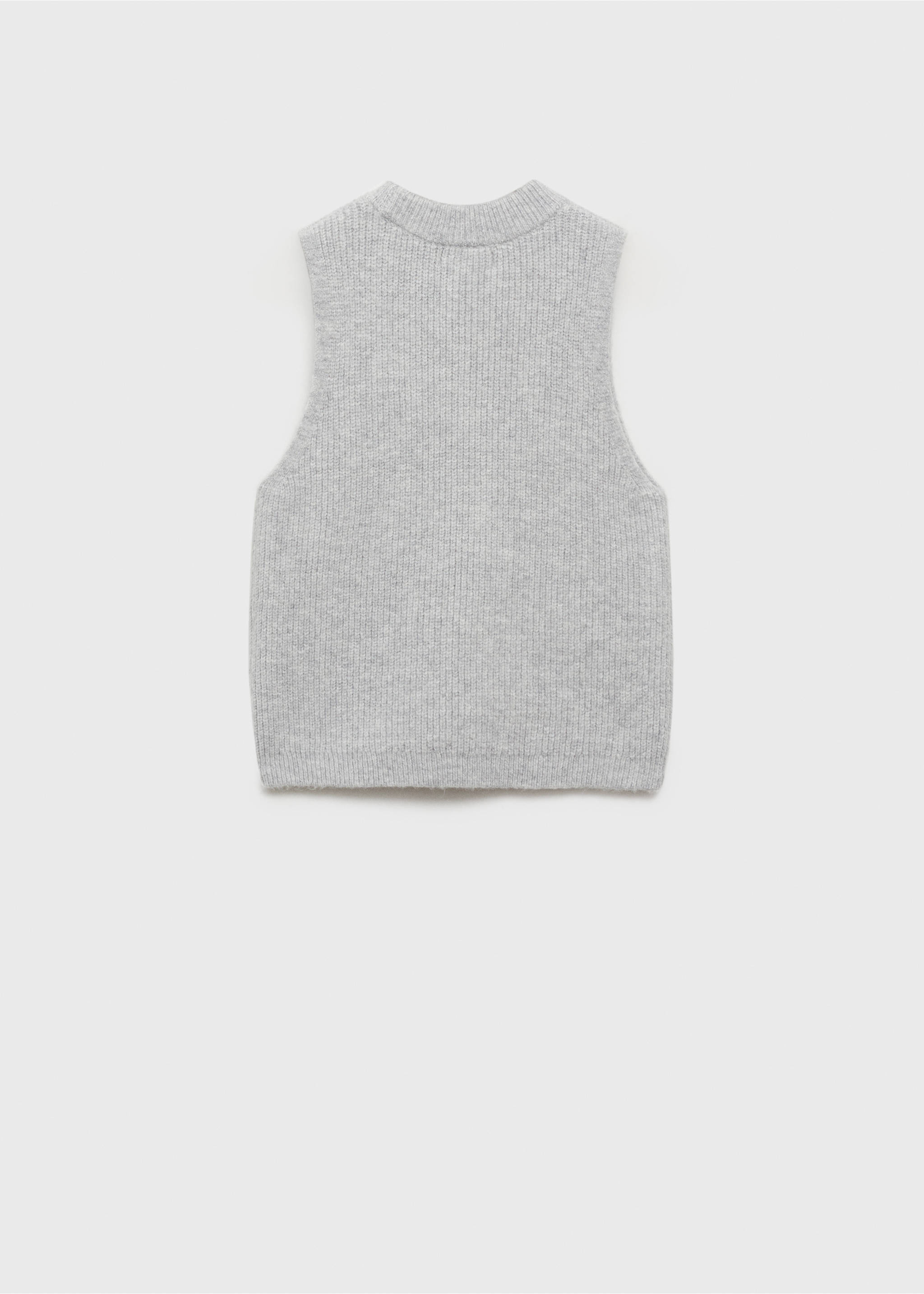 Gilet maille côtelée - Verso de l’article, Gris chiné moyen. Ref: 77087708-00.