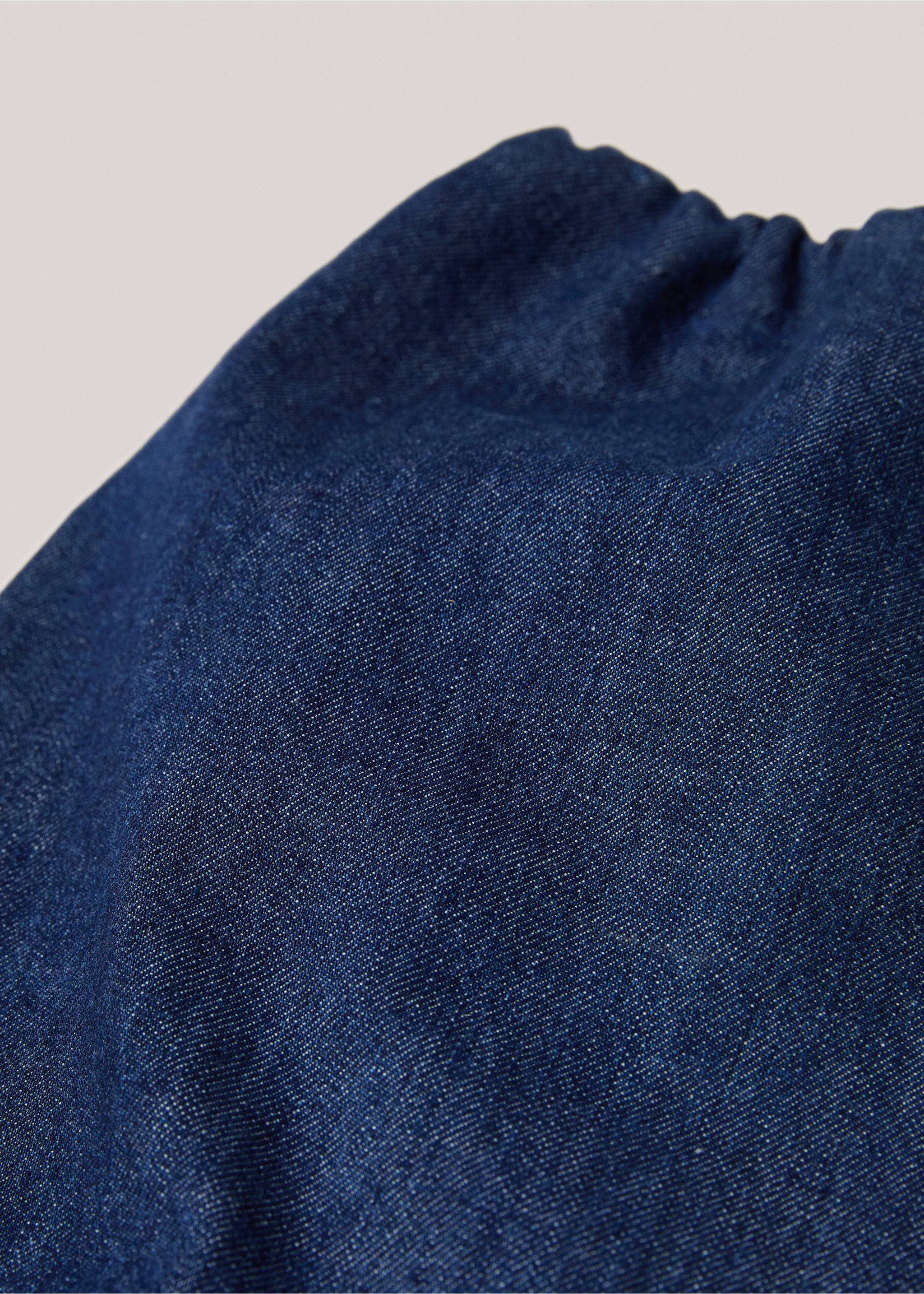 Denim bread bag with adjustable strap - Details of the article 2, Medium Blue. Ref: 77087709-00.