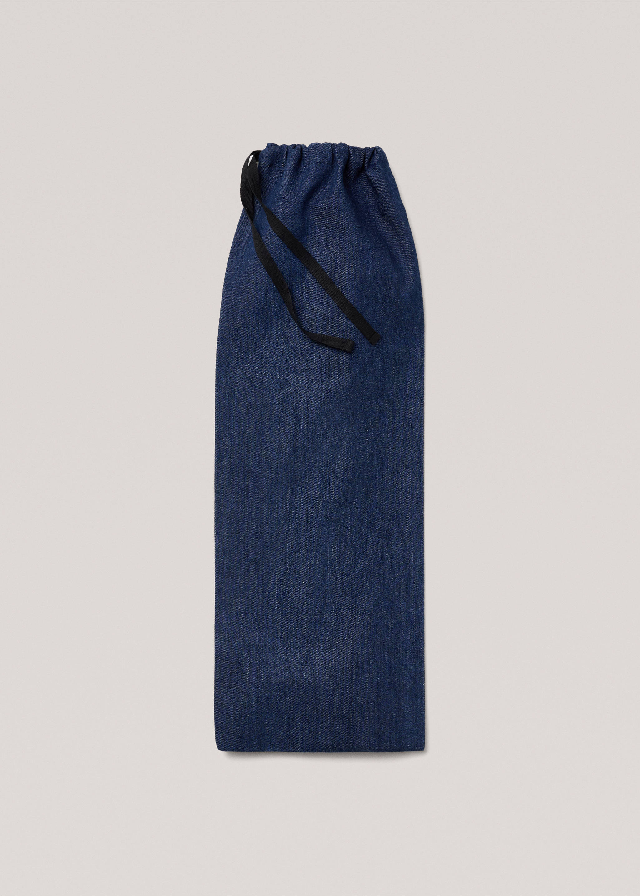 Denim bread bag with adjustable strap - Article without model, Medium Blue. Ref: 77087709-00.
