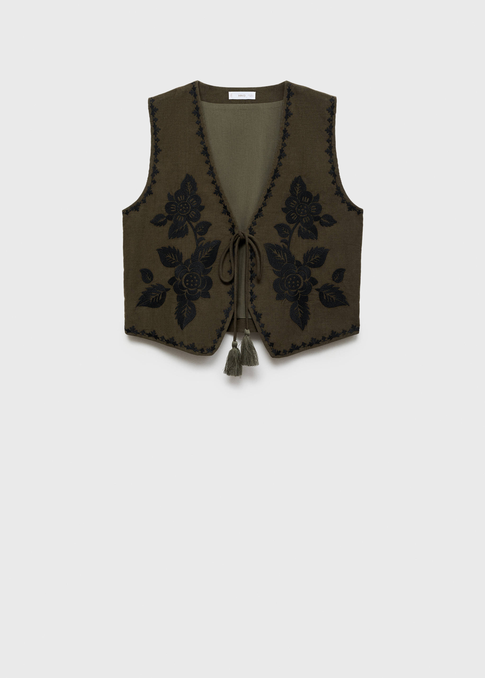 Floral-embroidered vest - Article without model