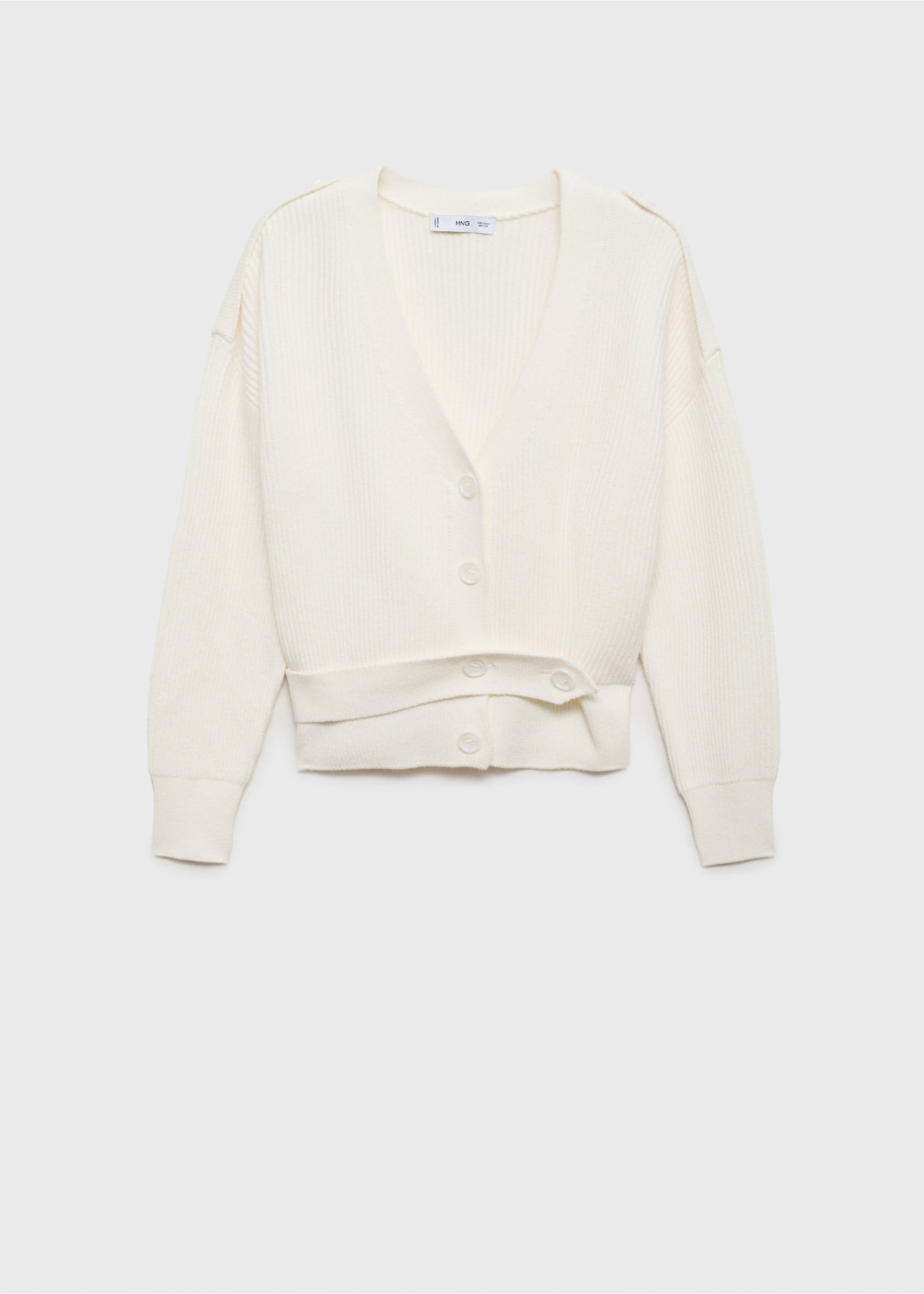 Button-strip cardigan - Article without model, White. Ref: 77087711-00.