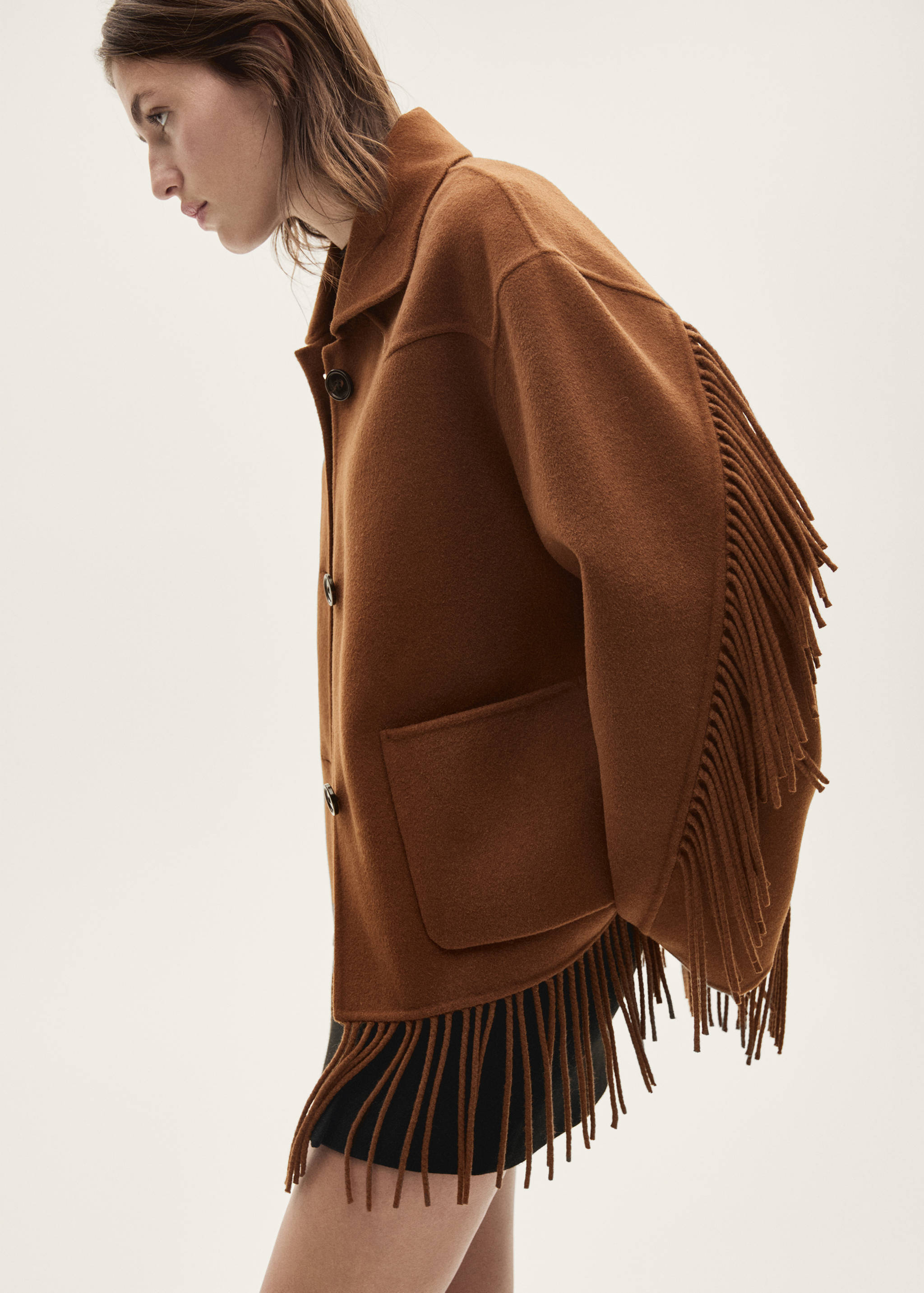 Fringed wool-blend  jacket - Details of the article 2