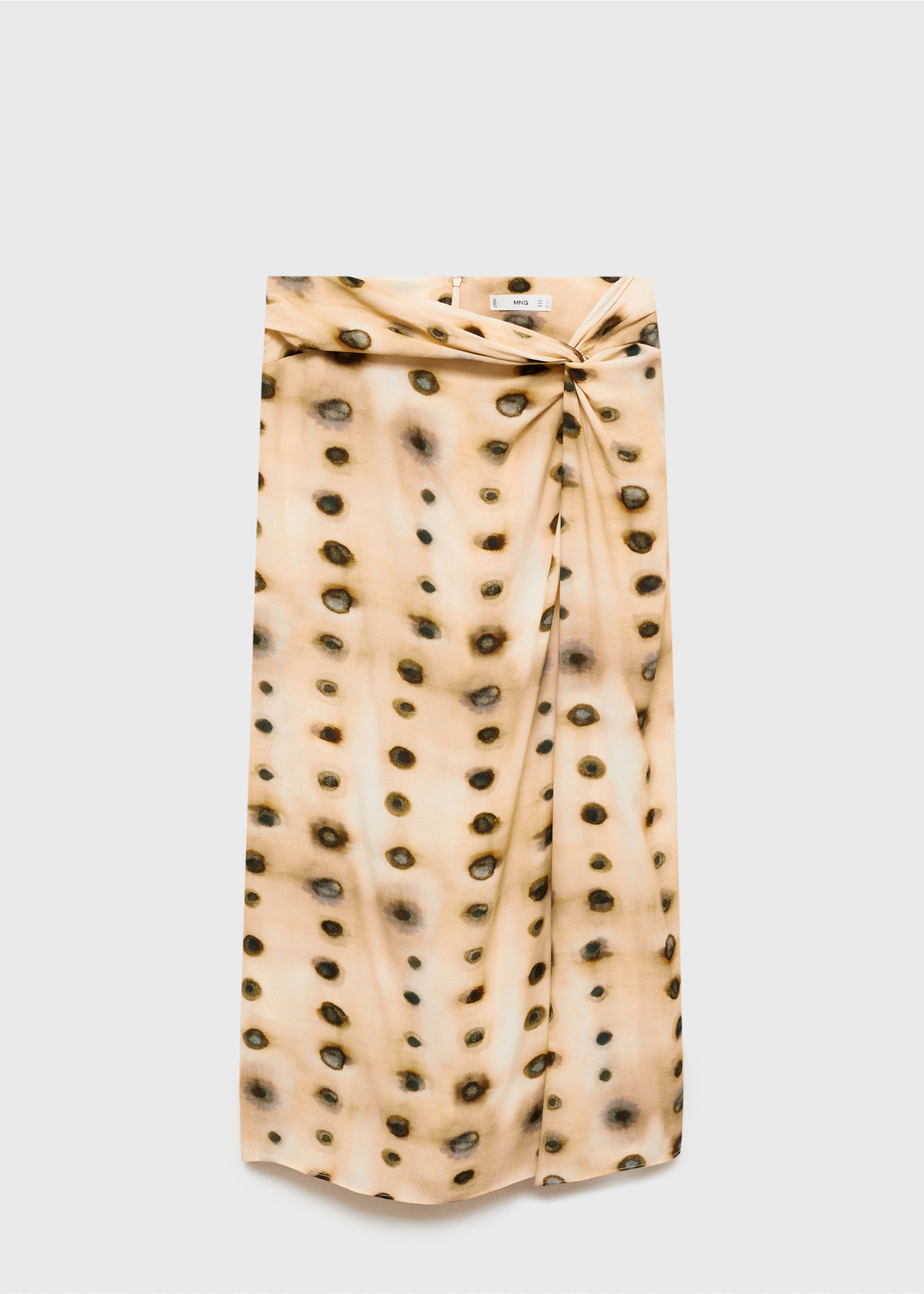 Polka-dot skirt with knot detail - Article without model, Beige. Ref: 77087716-00.
