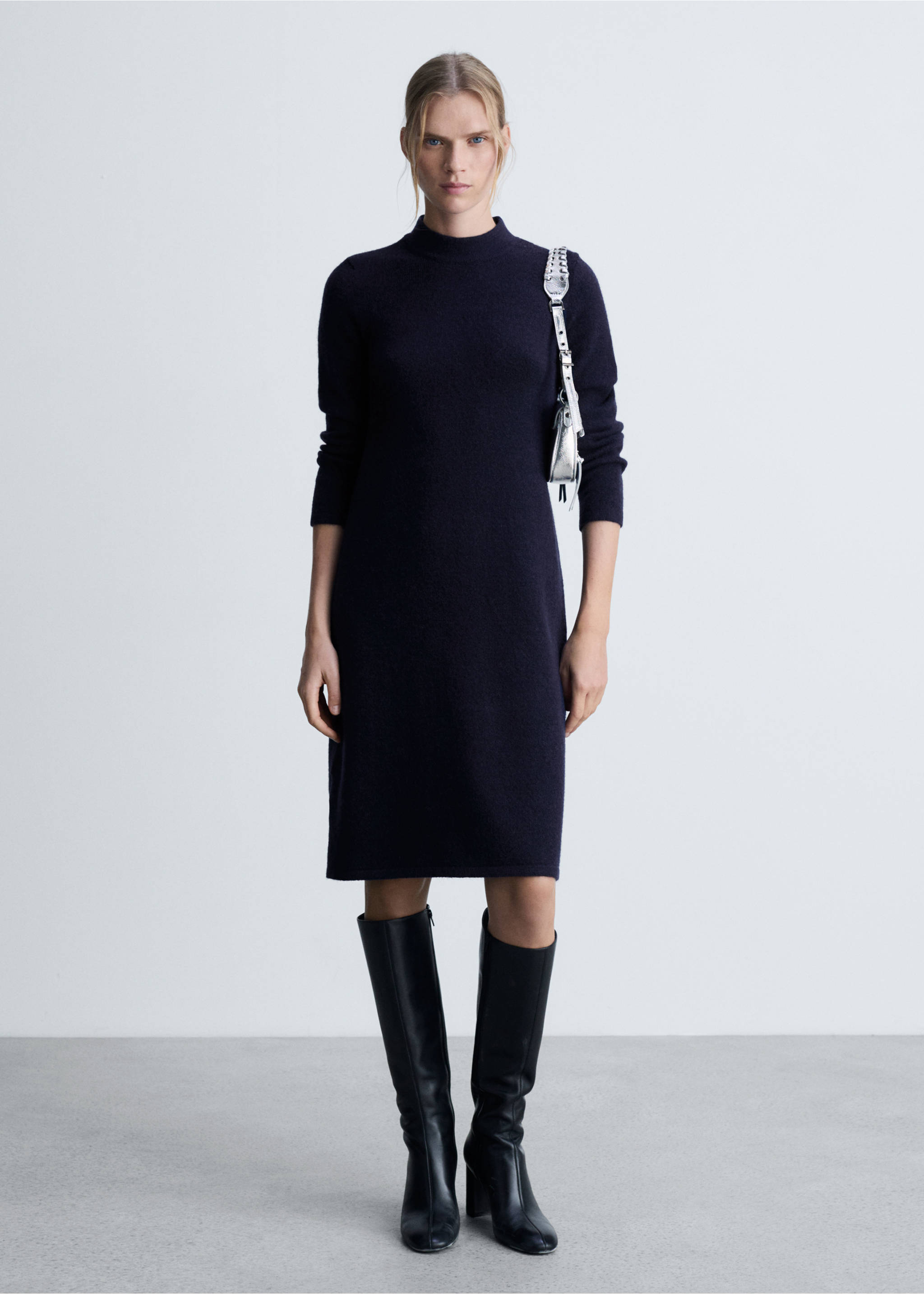 Knit midi dress - General plane, Dark Navy. Ref: 77087718-00.