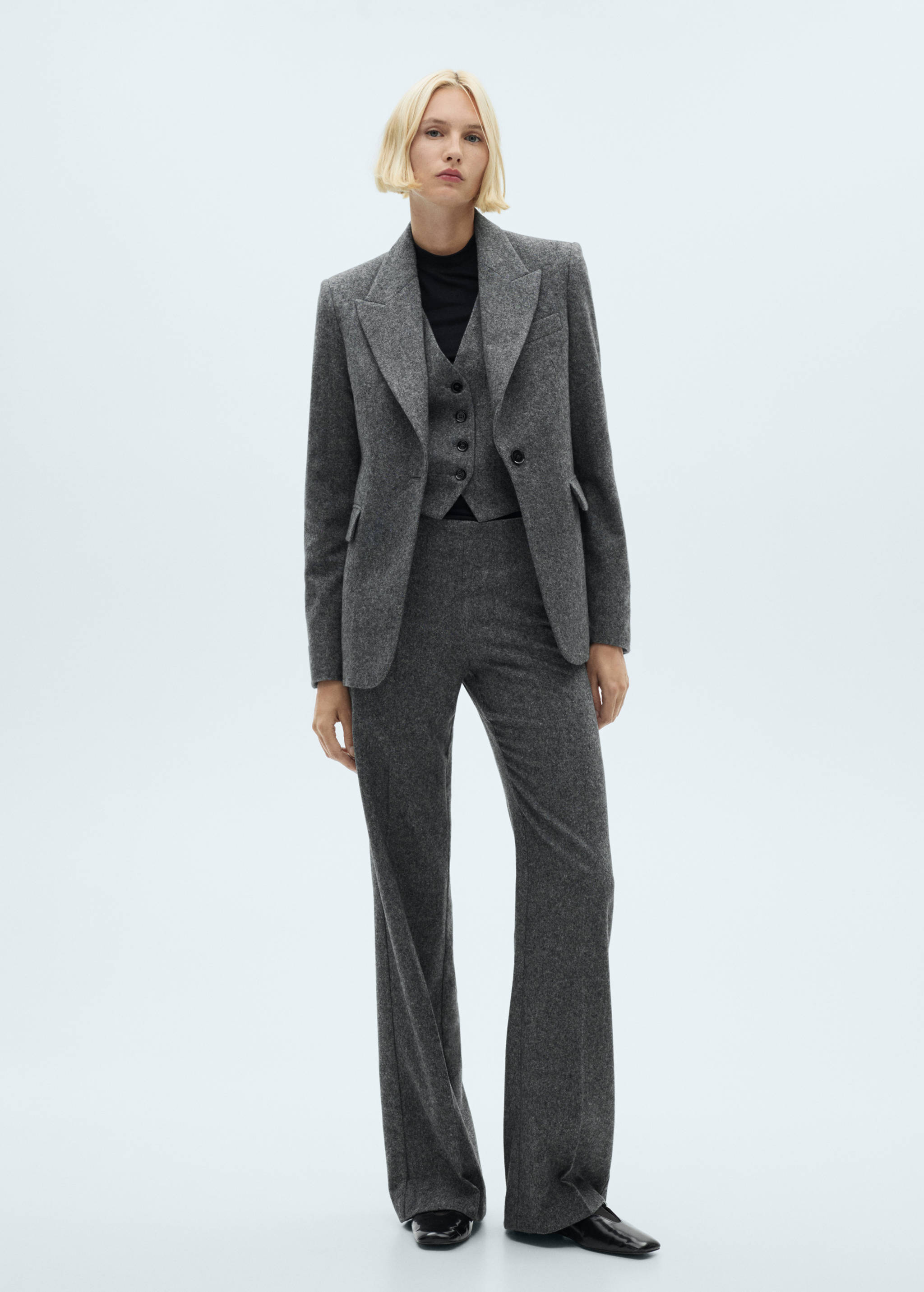 Gilet costume chiné laine - Plan général