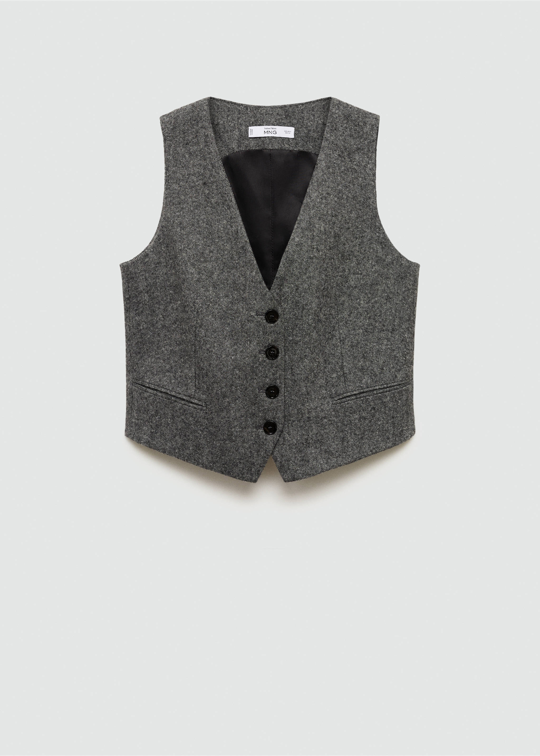 Marbled wool suit waistcoat - Article without model, Black. Ref: 77087720-00.