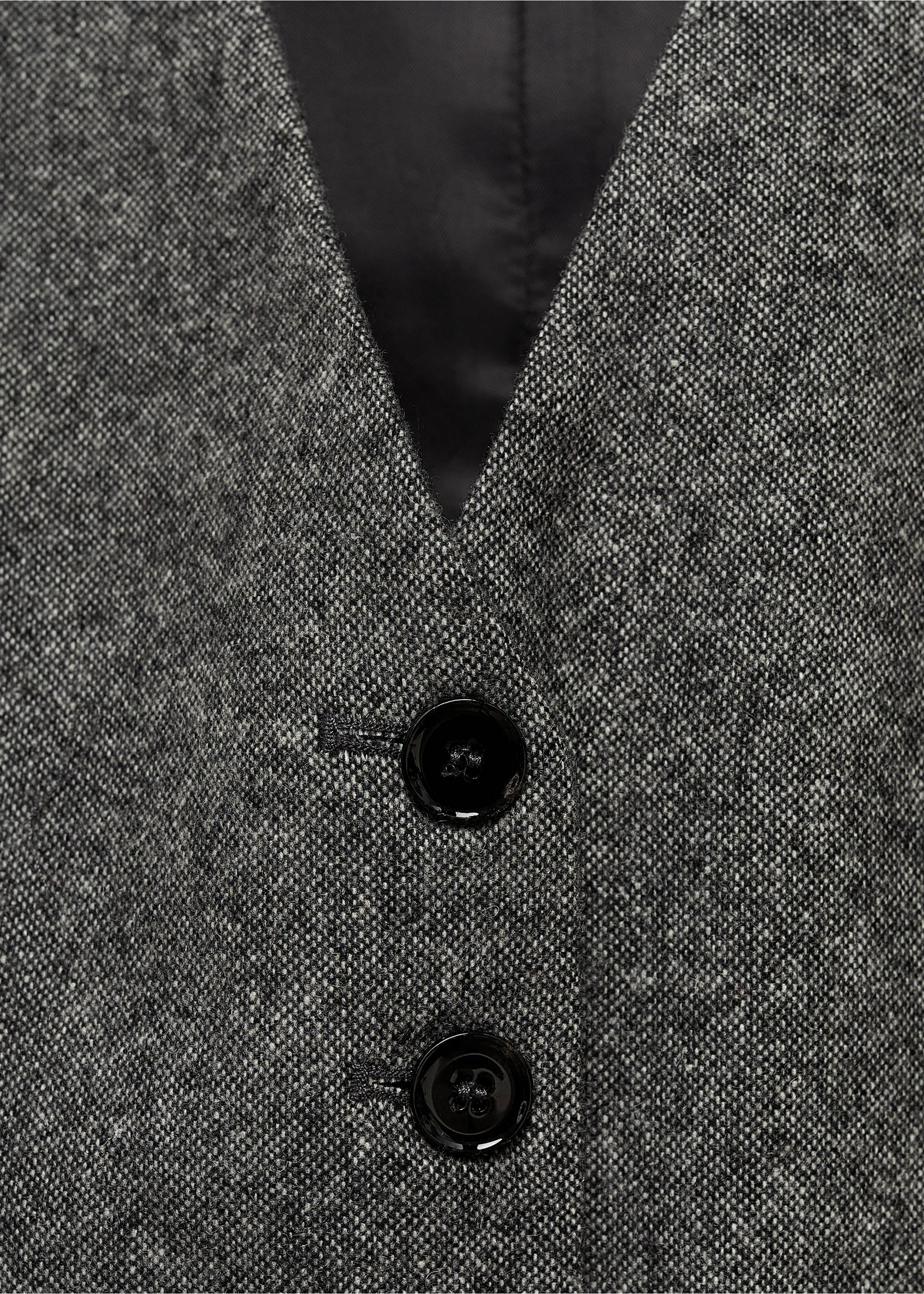 Marbled wool suit waistcoat - Details of the article 8, Black. Ref: 77087720-00.