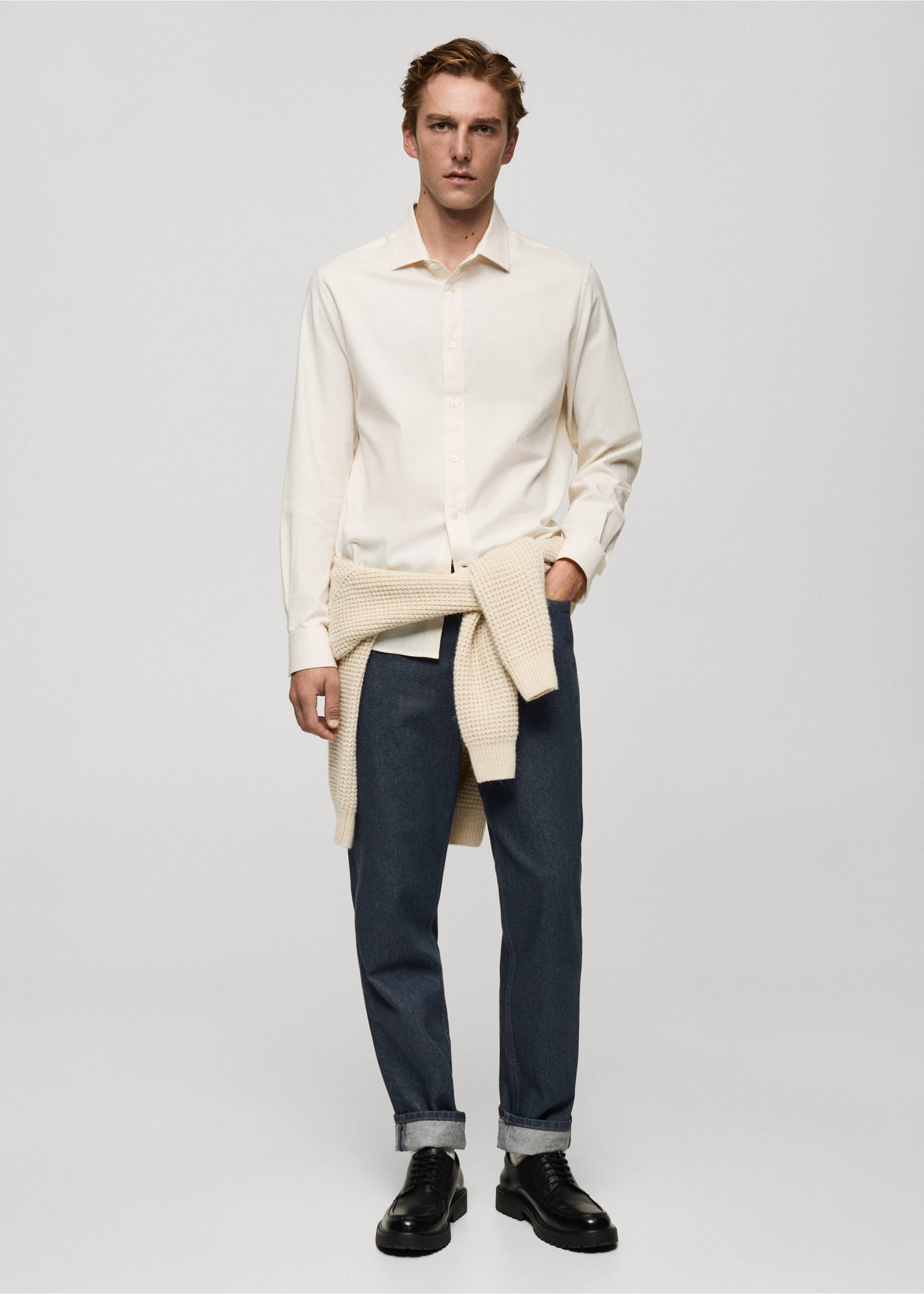 Dunkle Regular-Fit-Jeans - Allgemeine Ansicht, Open Grey. Ref: 77087912-00.