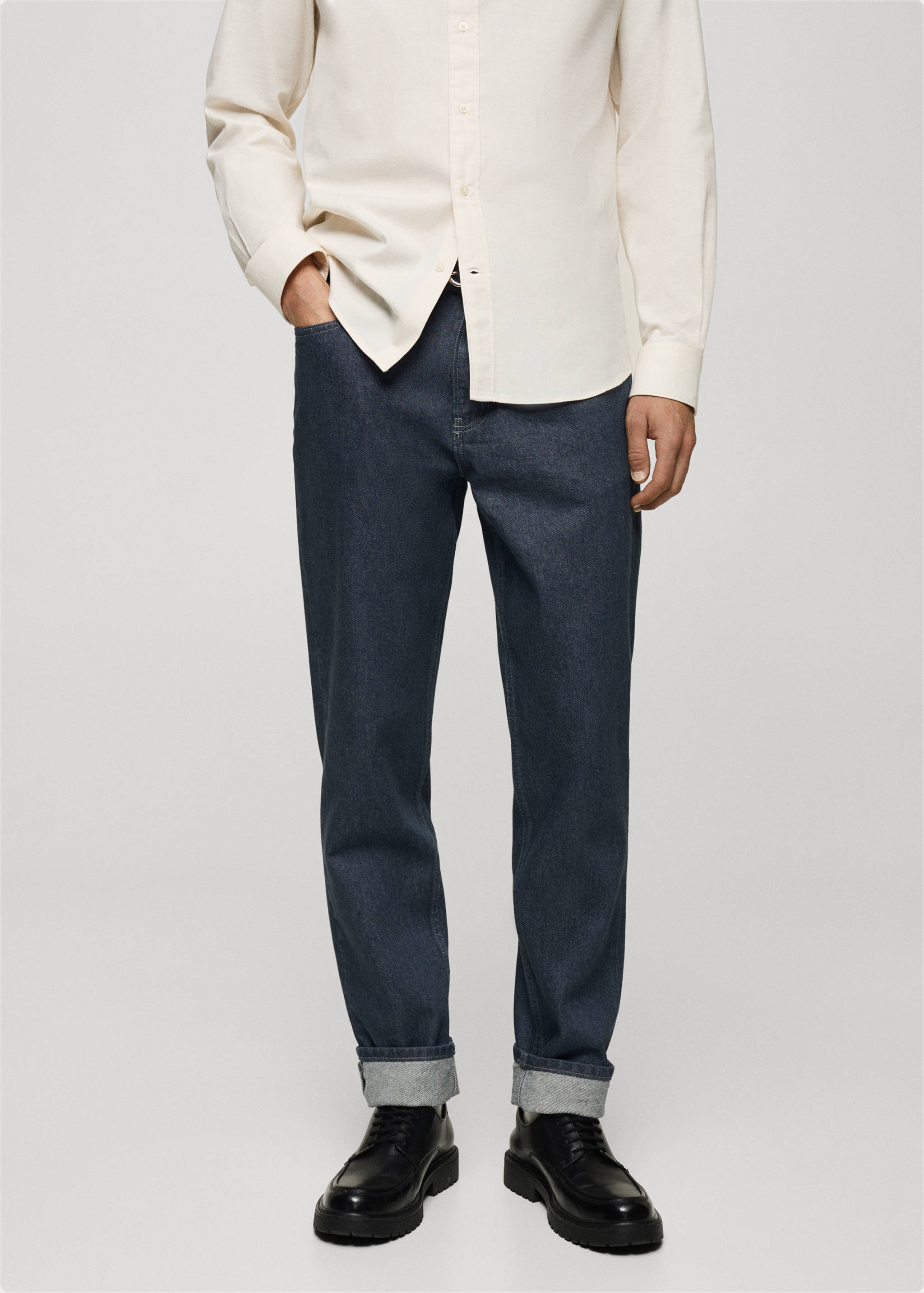 Regular-fit dark jeans - Medium plane