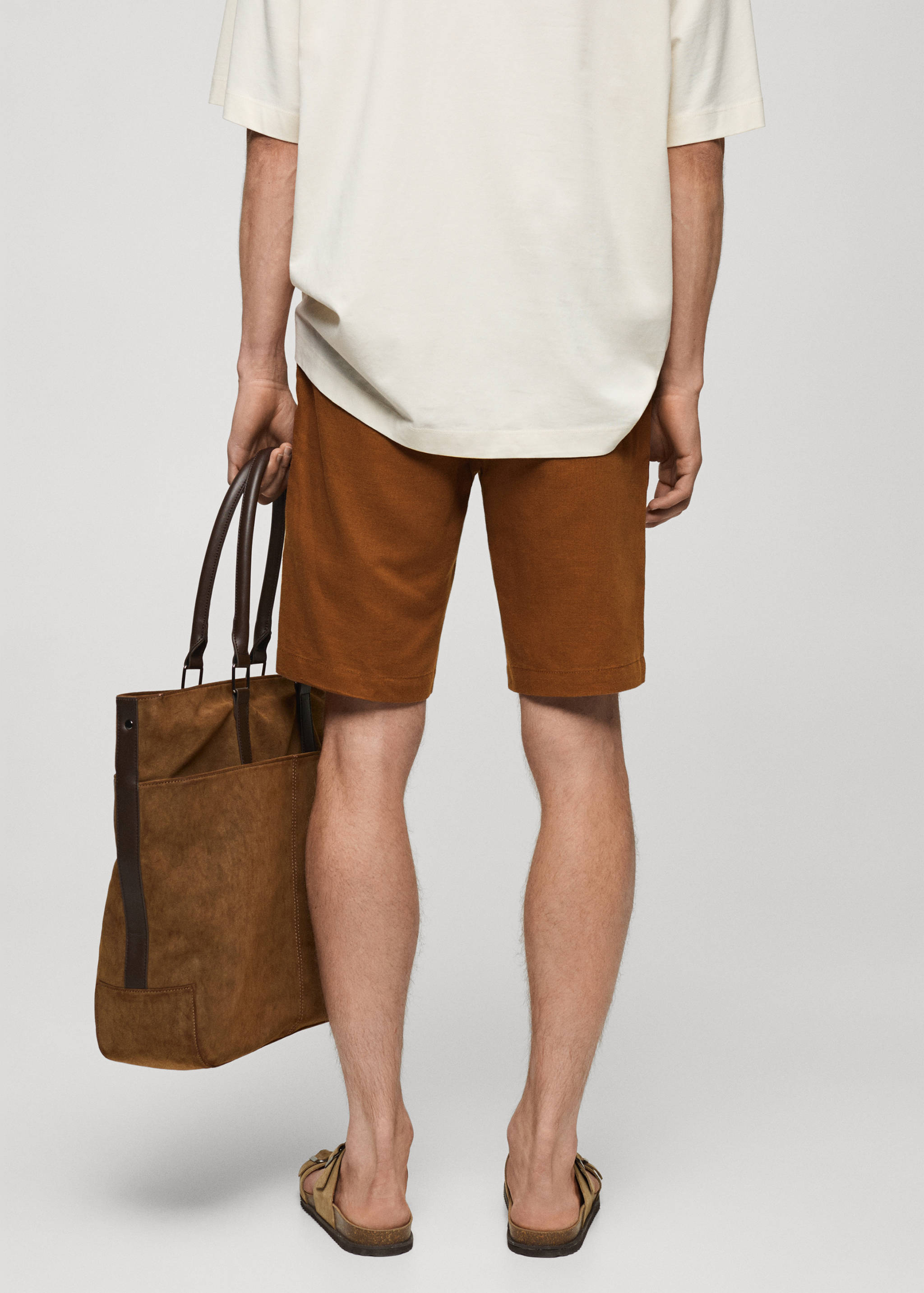 100% linen bermuda shorts with drawstring - Reverse of the article